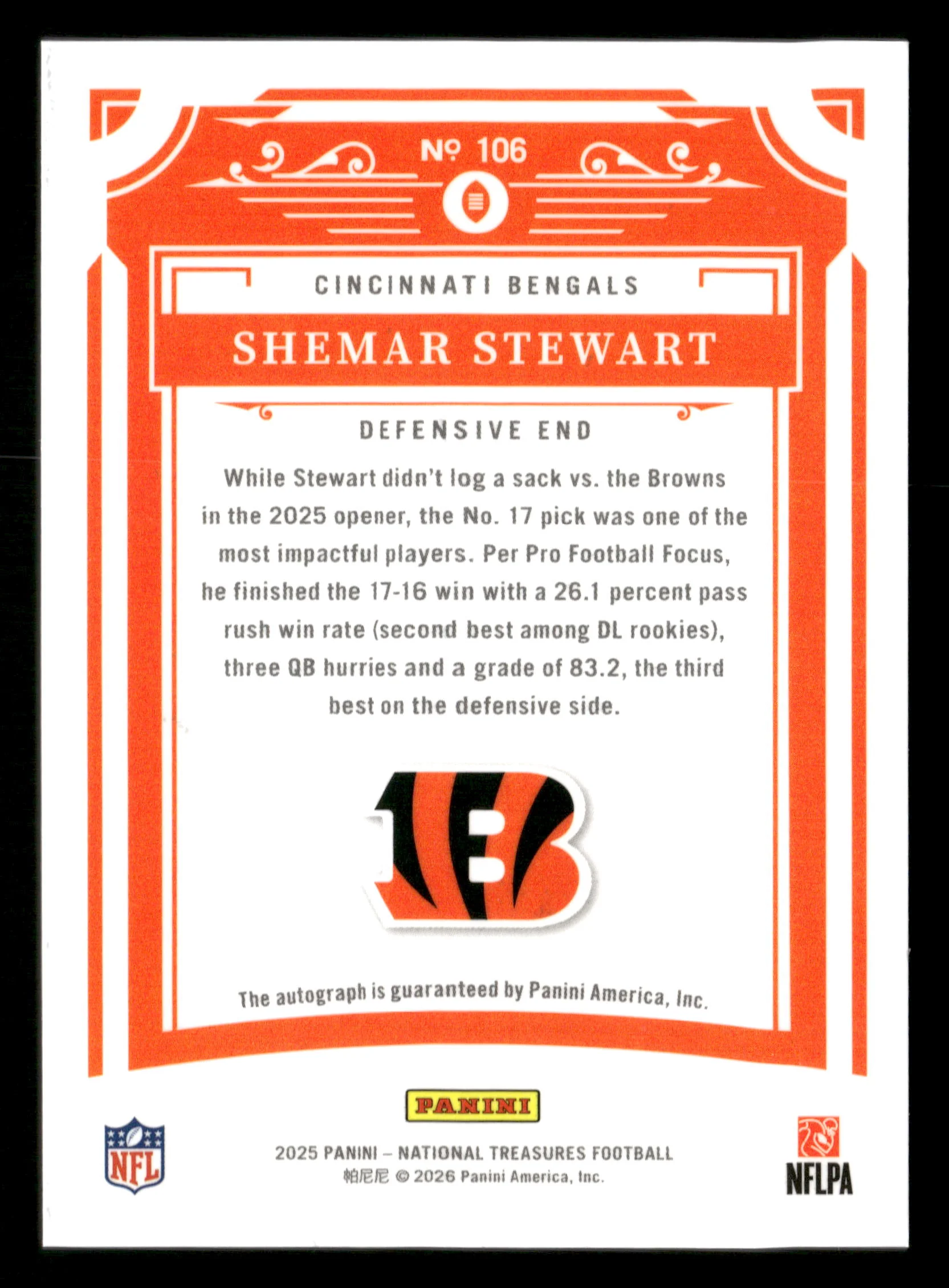 2025 Panini National Treasures #106 Shemar Stewart #/99 - Image 2