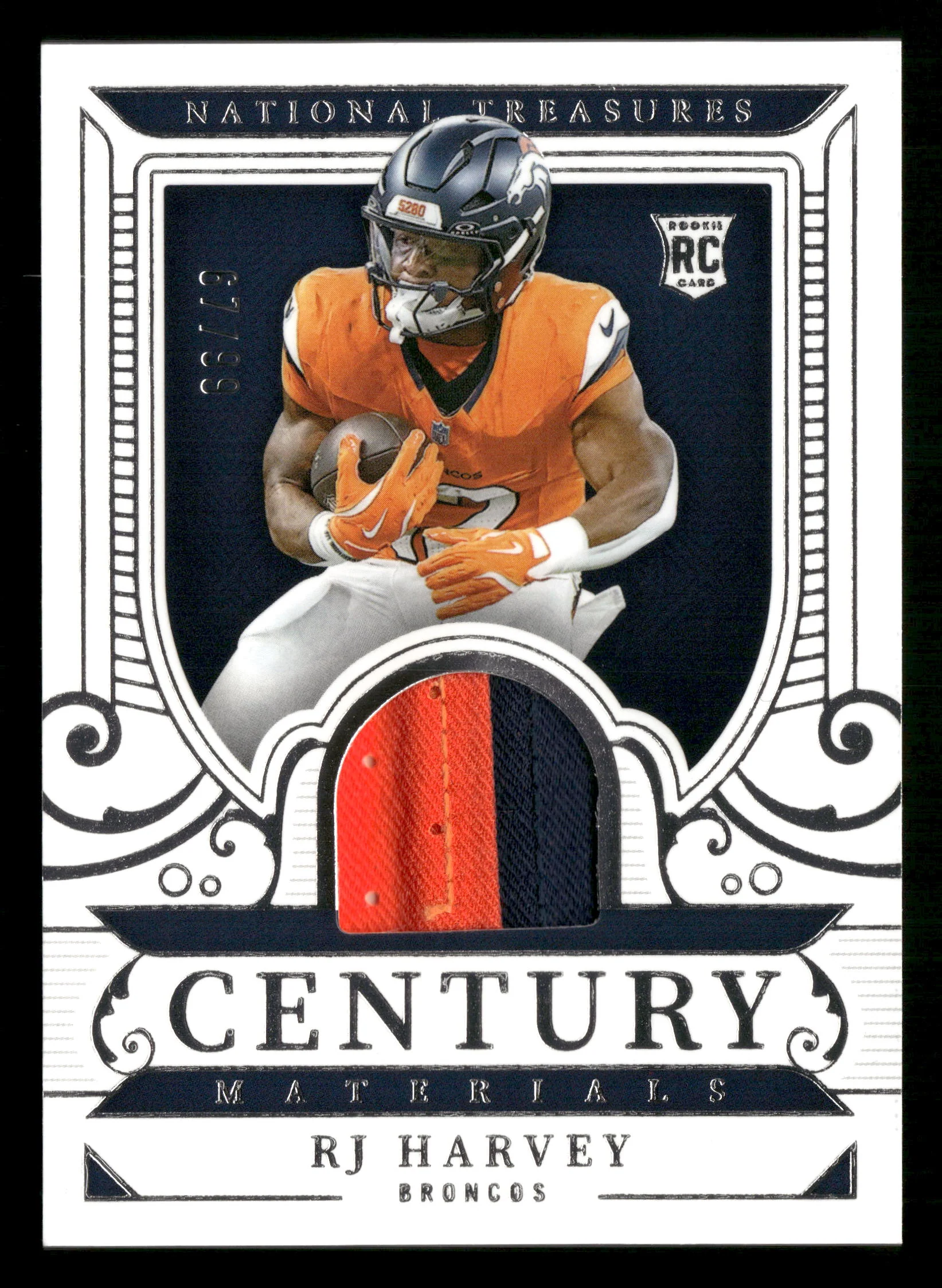 2025 Panini National Treasures #CM-RJH RJ Harvey Century Materials #/99
