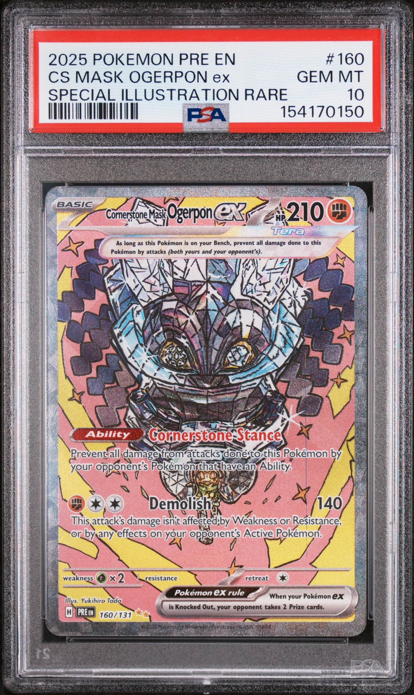 2025 Pokemon Pre Evolutions #160 Mask Ogerpon Ex SIR PSA 10