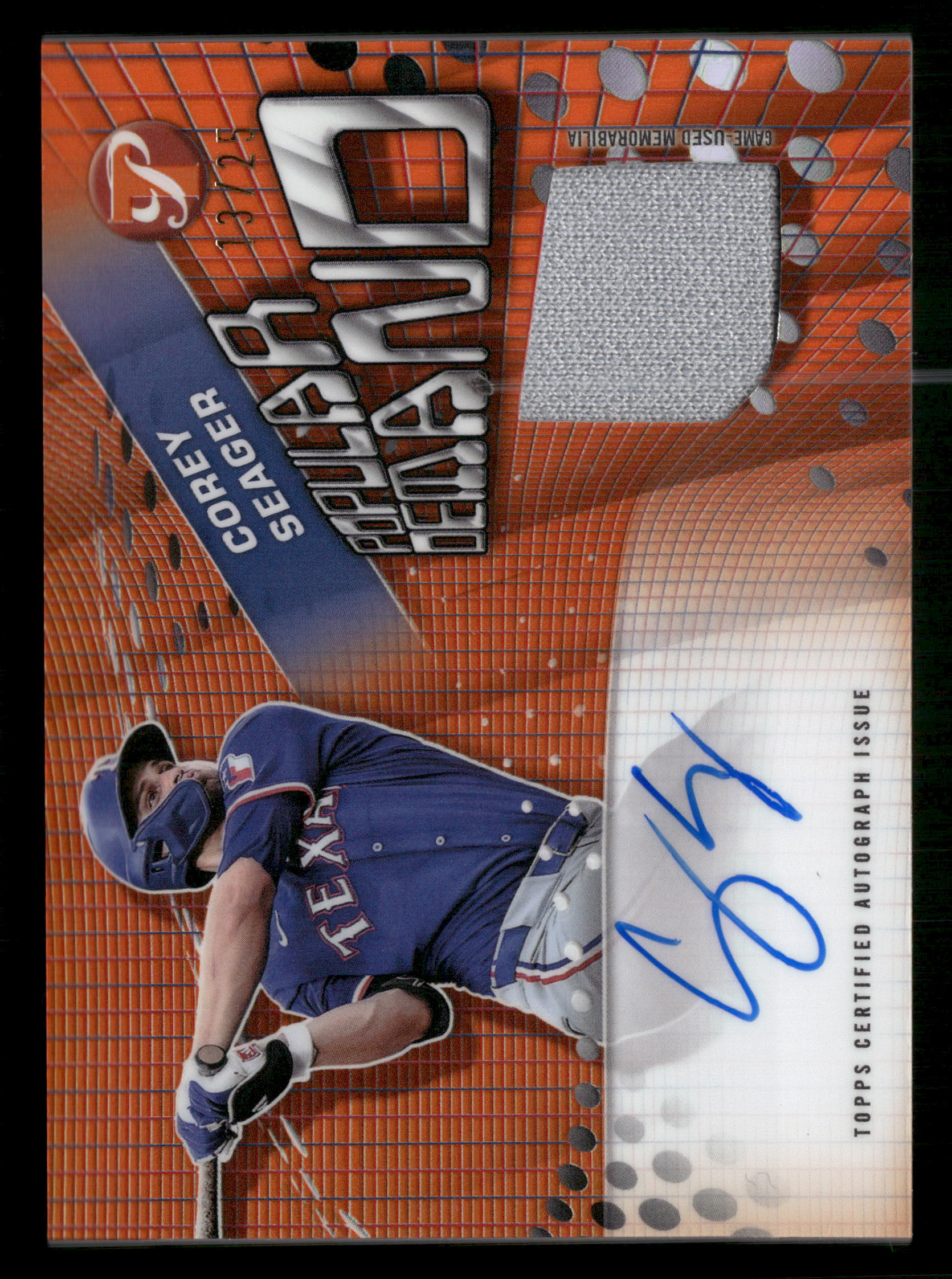 2025 Pristine #PPDAR-CS Corey Seager Popular Demand Auto Relics Orange #/25