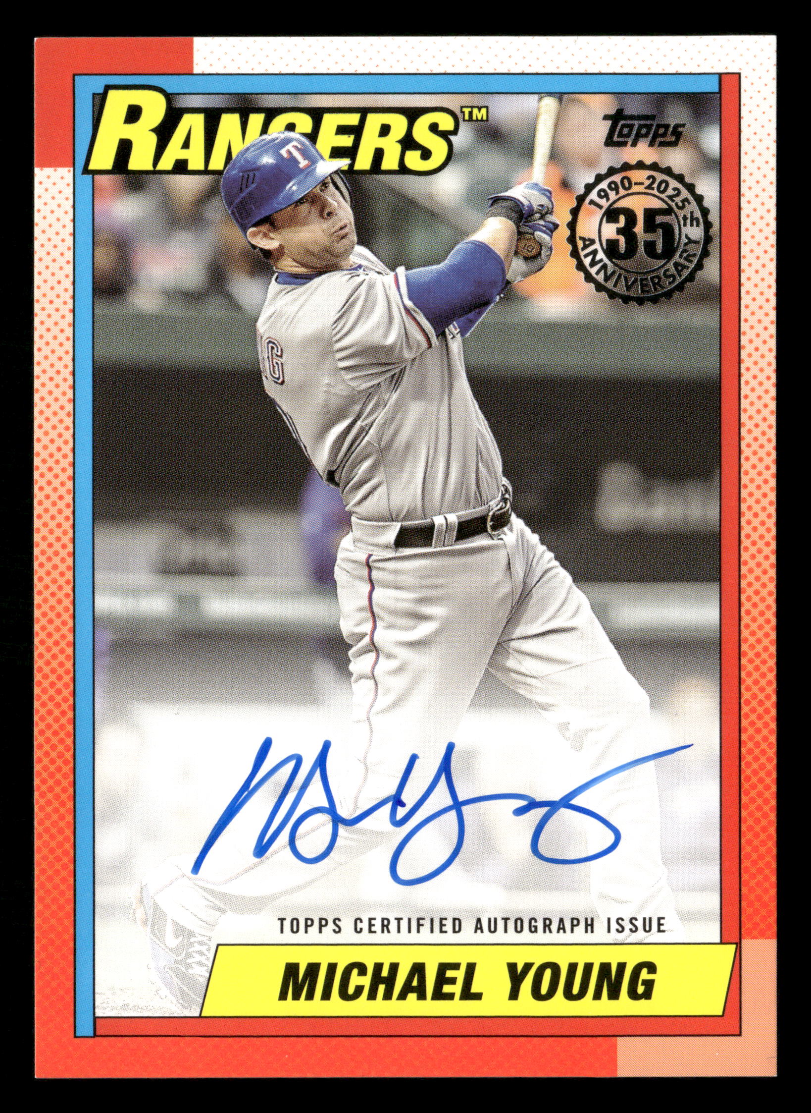 2025 Series One #90A-MY Michael Young 1990 35th Anniversary Autographs
