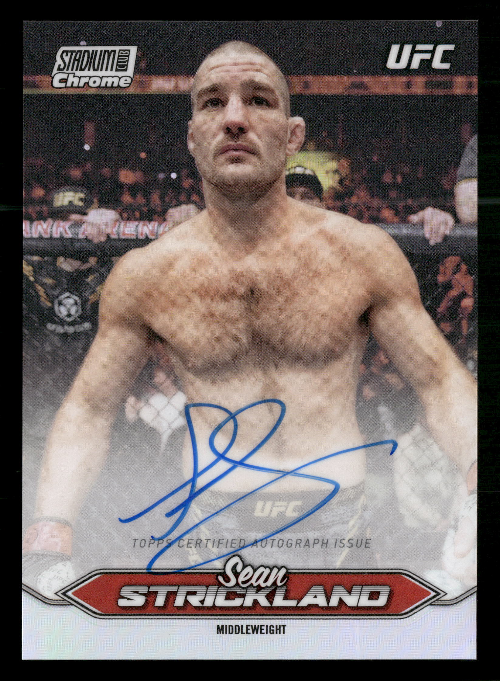 2025 Stadium Club UFC #CAS-SSD Sean Strickland Chrome Autographs - Image 3