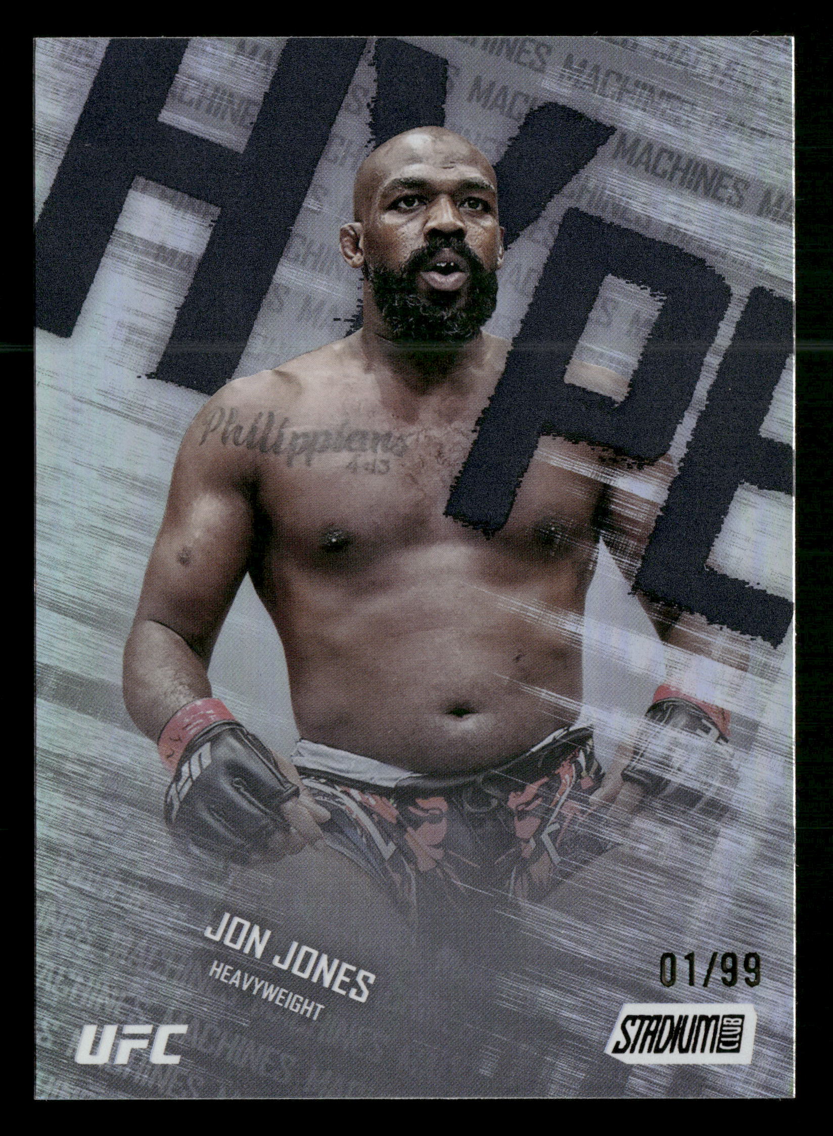 2025 Stadium Club UFC #HM-8 Jon Jones Hype Machines Black #/99
