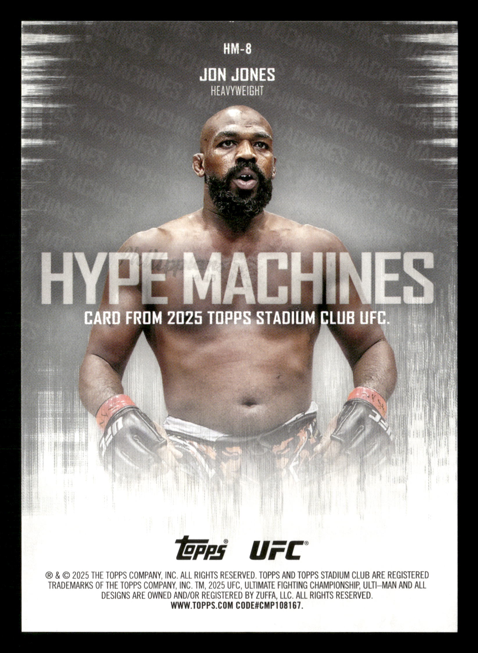 2025 Stadium Club UFC #HM-8 Jon Jones Hype Machines Green #/50 - Image 4