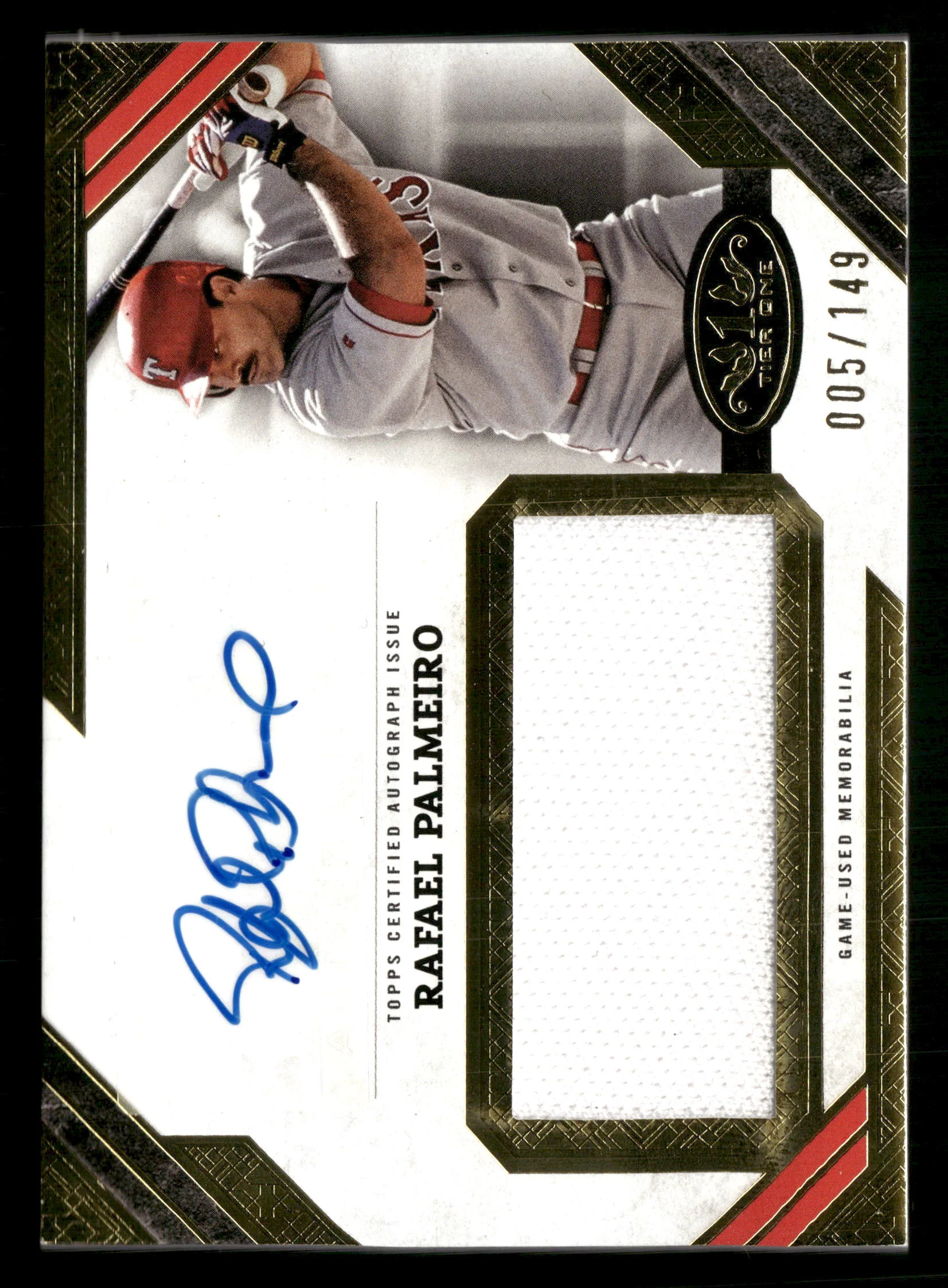 2025 Tier One #AJR-RP Rafael Palmeiro Tier One Auto Jumbo Relics #/149