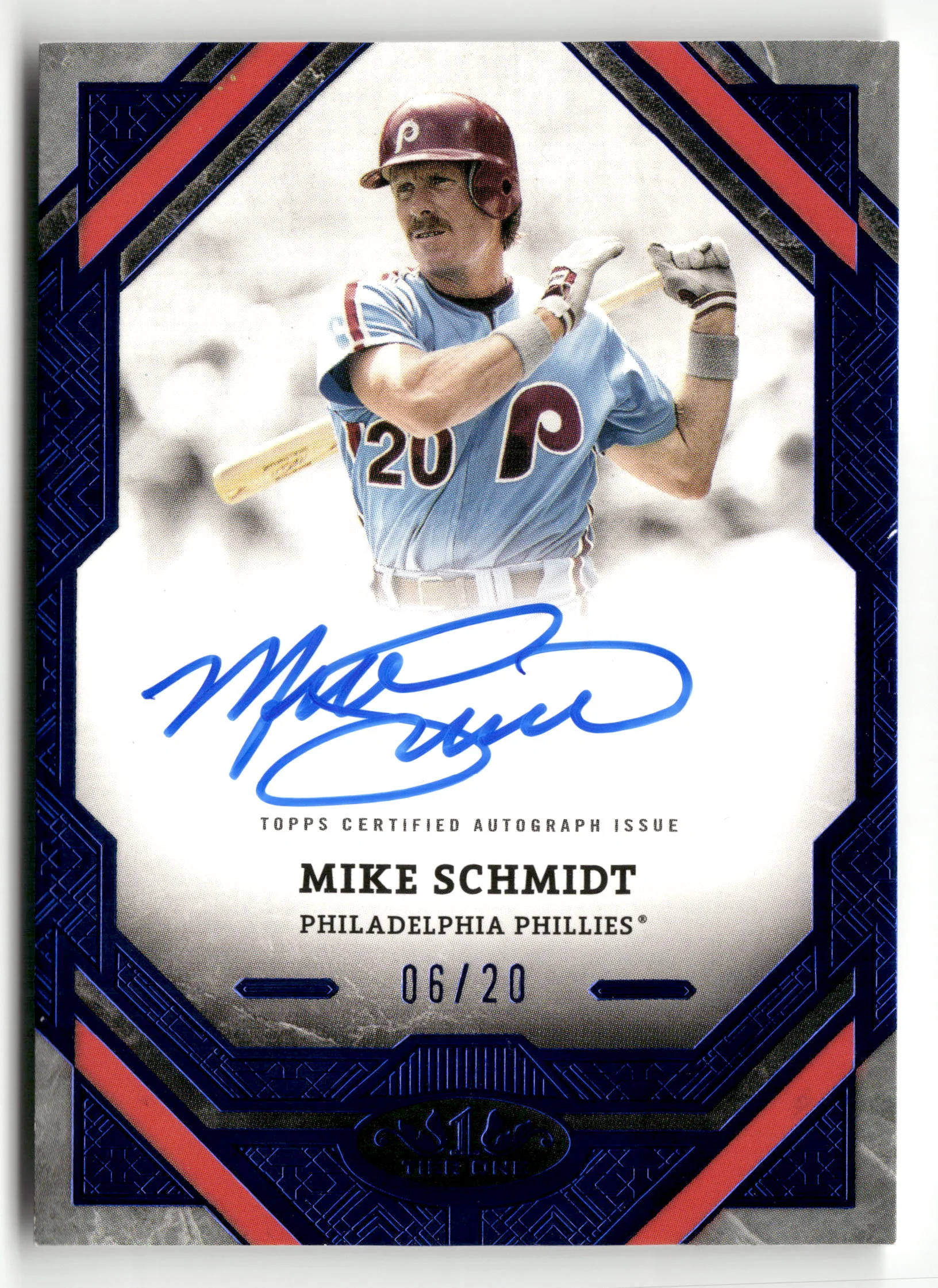 2025 Tier One #T1A-MSC Mike Schmidt Tier One Autographs Blue Foil #/20