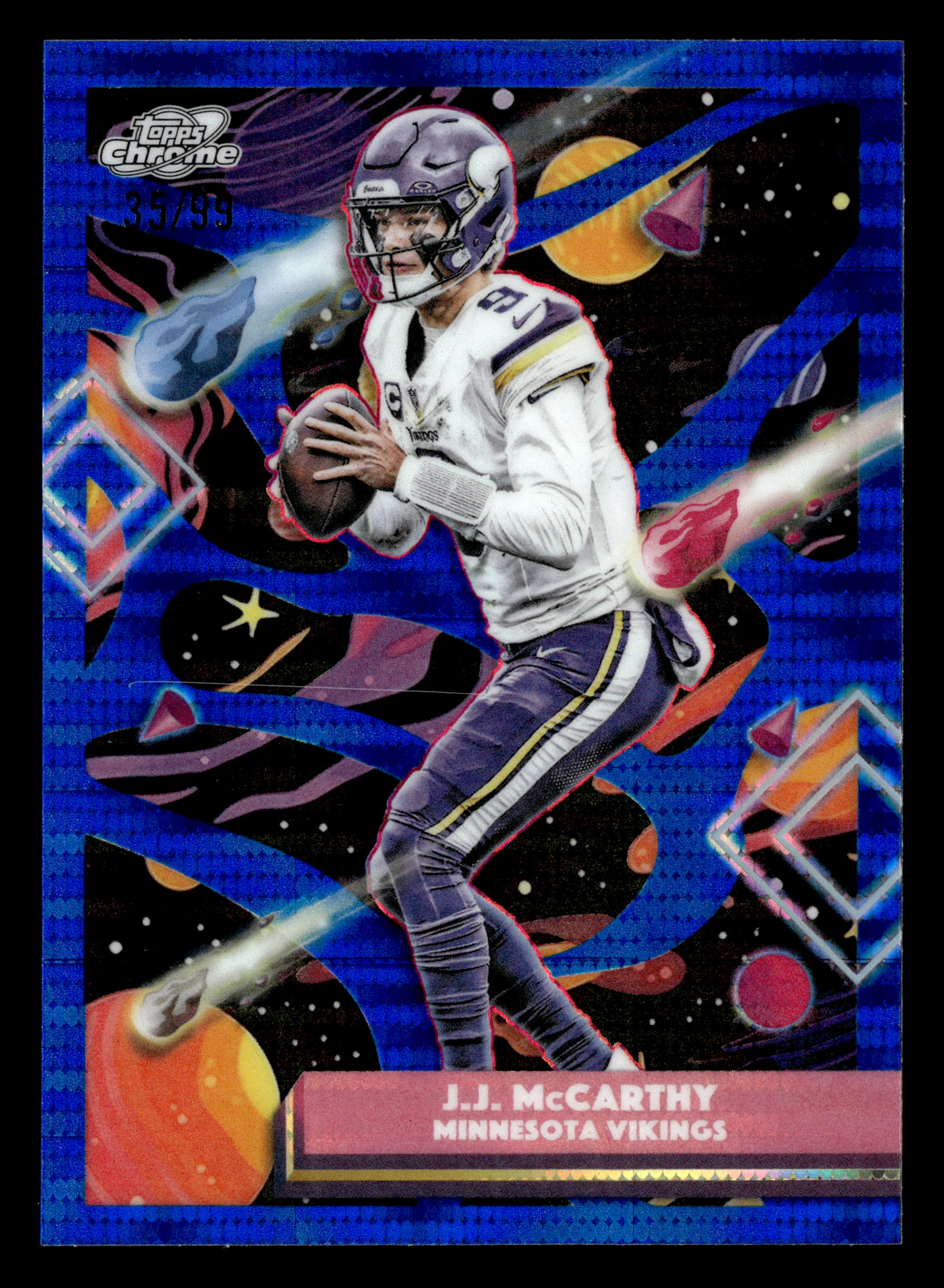 2025 Topps Chrome Cosmic #41 Daniel Jones Blue Moon Refractor #/99