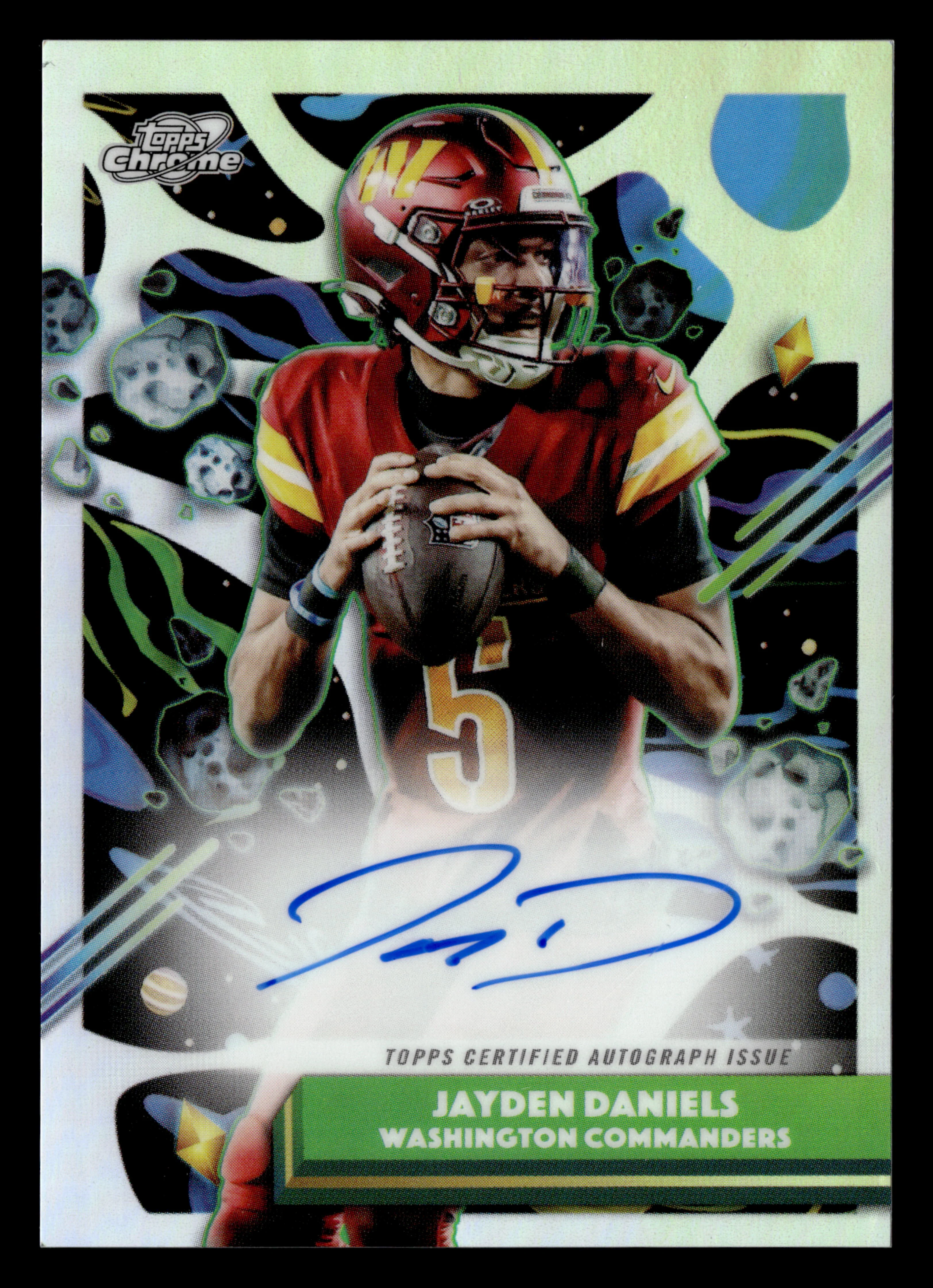 2025 Topps Chrome Cosmic #CCA-JD Jayden Daniels Cosmic Chrome Auto Refractor
