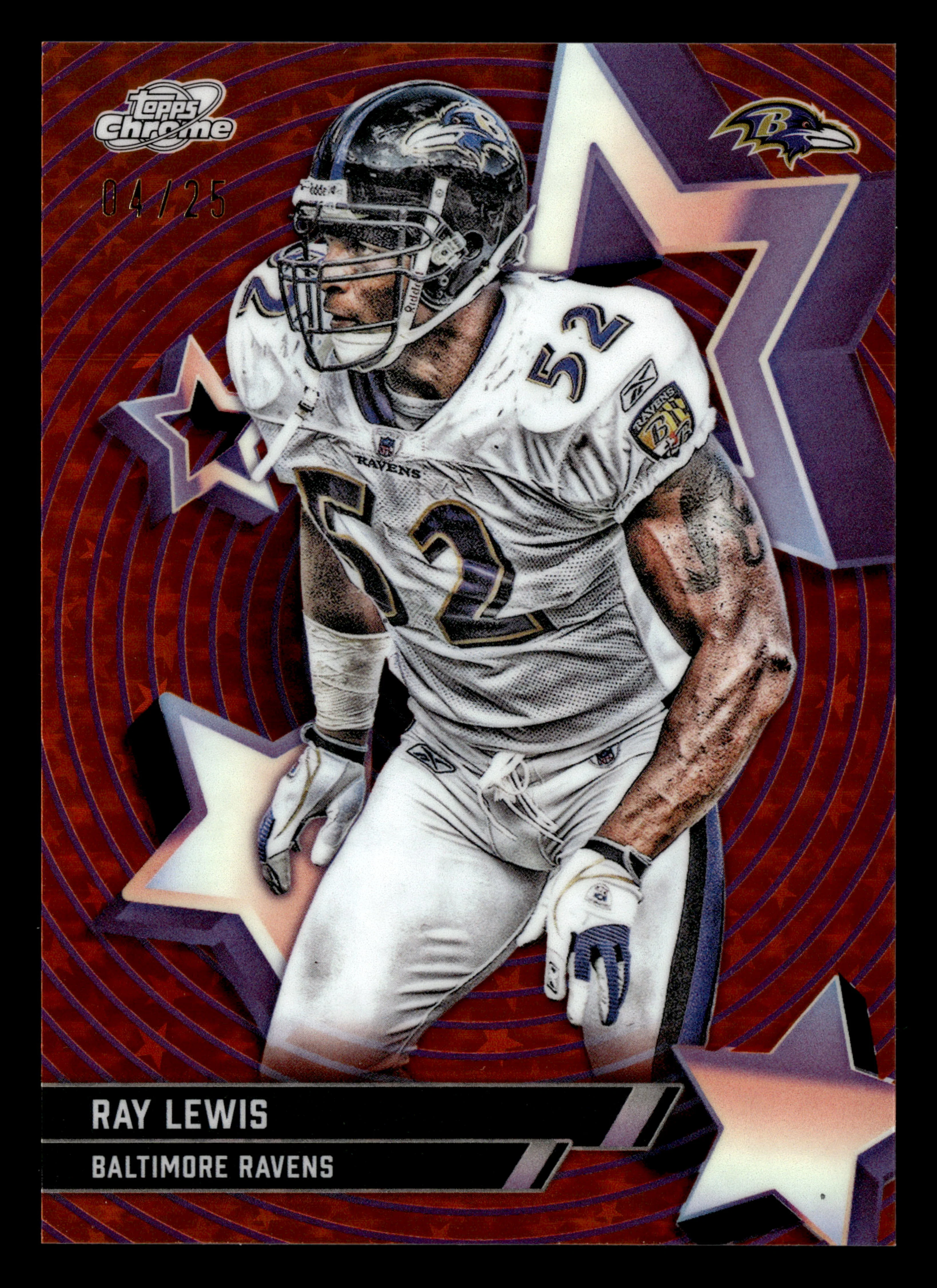 2025 Topps Chrome Cosmic #SF-91 Ray Lewis Starfractor Orange #/25