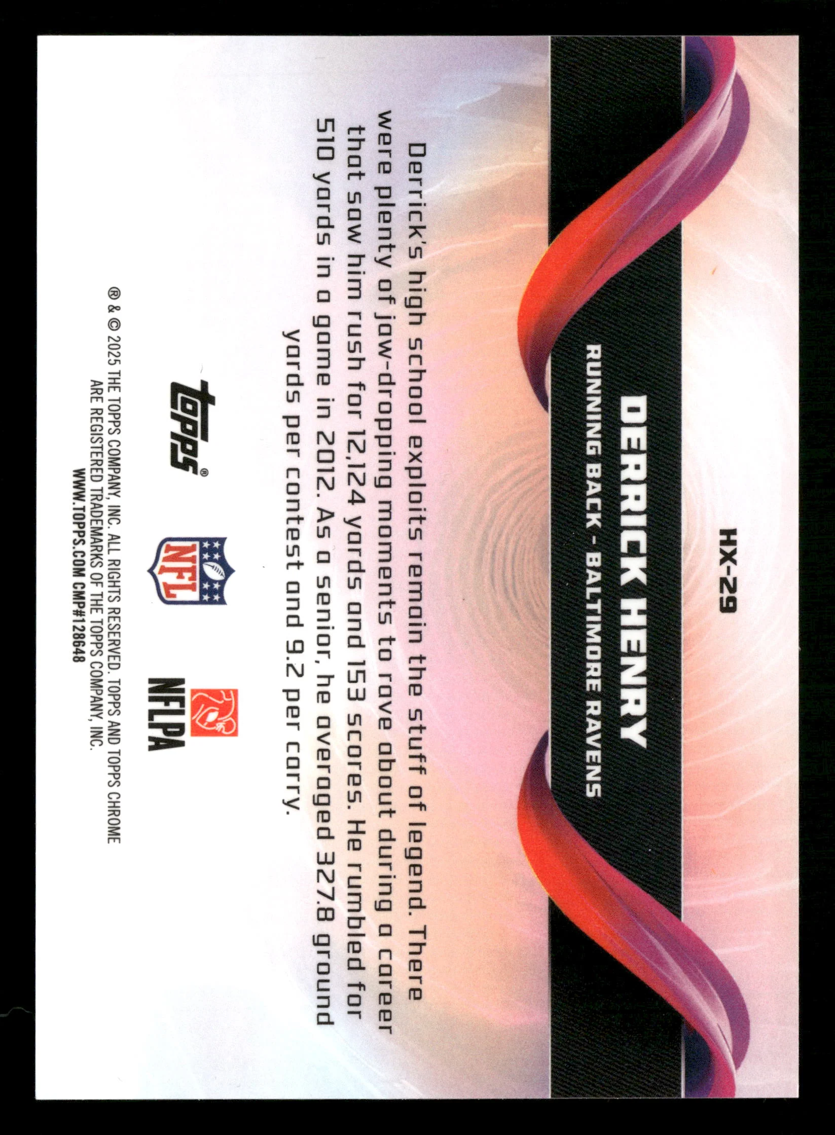 2025 Topps Chrome #HX-29 Derrick Henry Helix - Image 2