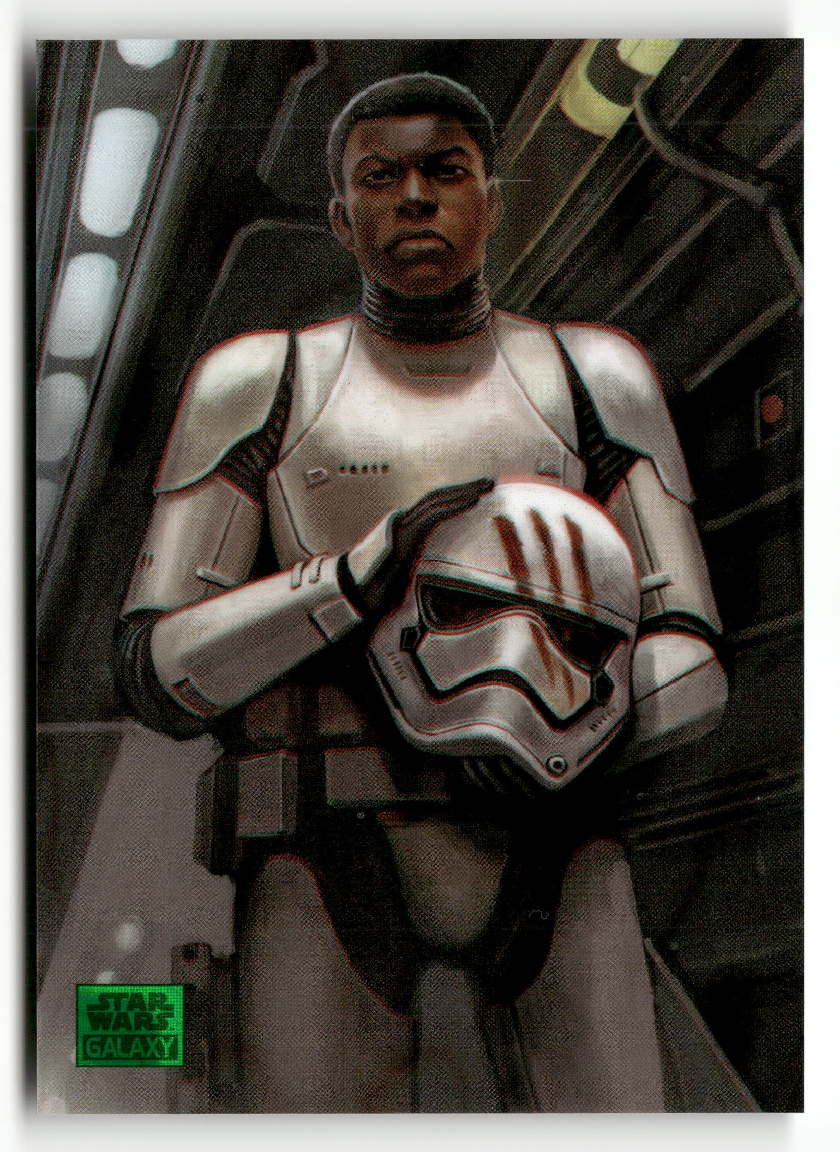 2025 Topps Chrome Star Wars Galaxy #POW-2 Finn Green Wave /175