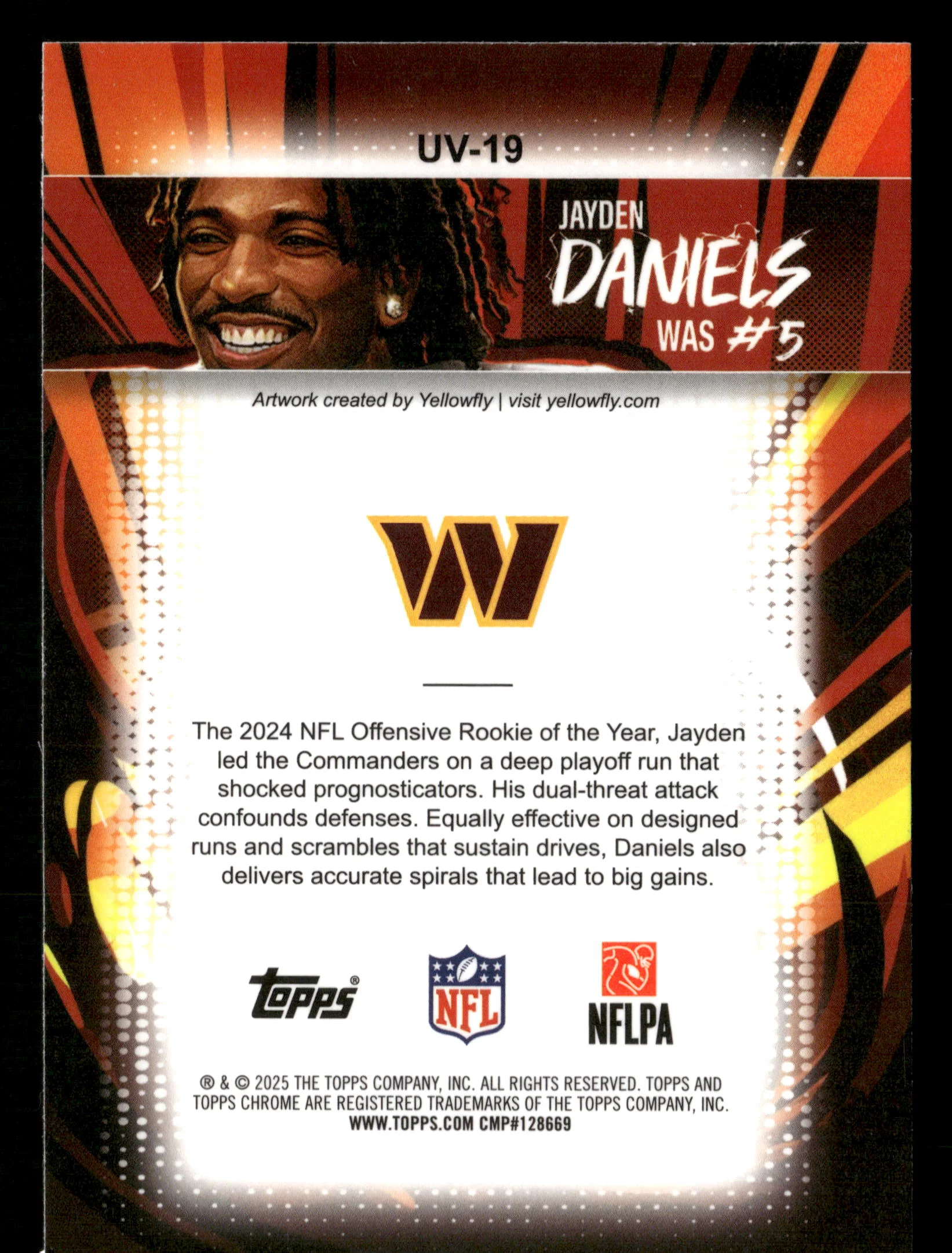 2025 Topps Chrome #UV-19 Jayden Daniels Ultra-Violet All-Stars - Image 2