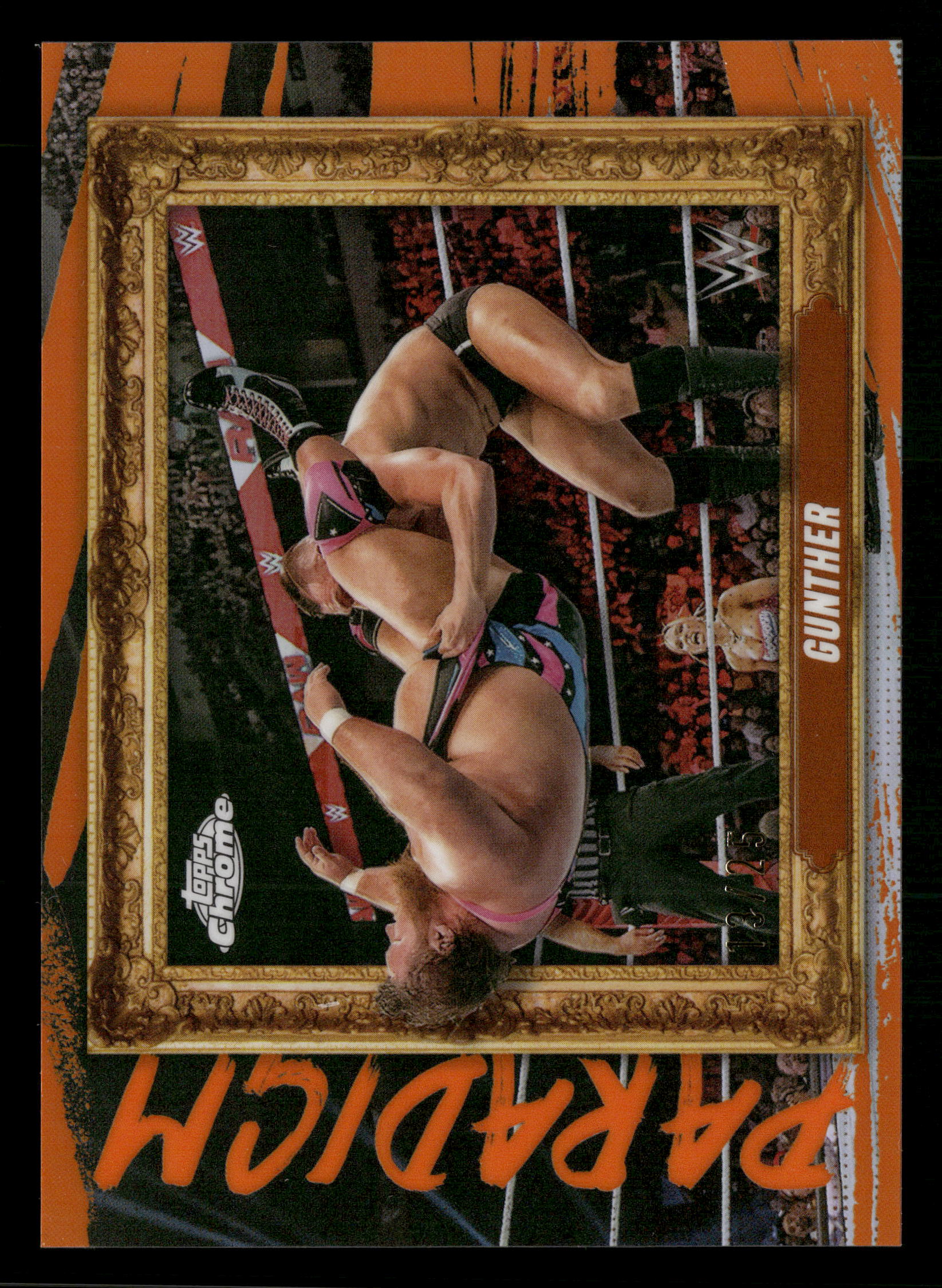 2025 Topps Chrome WWE #PAR-GNT Gunther Paradigm Orange Refractor #/25