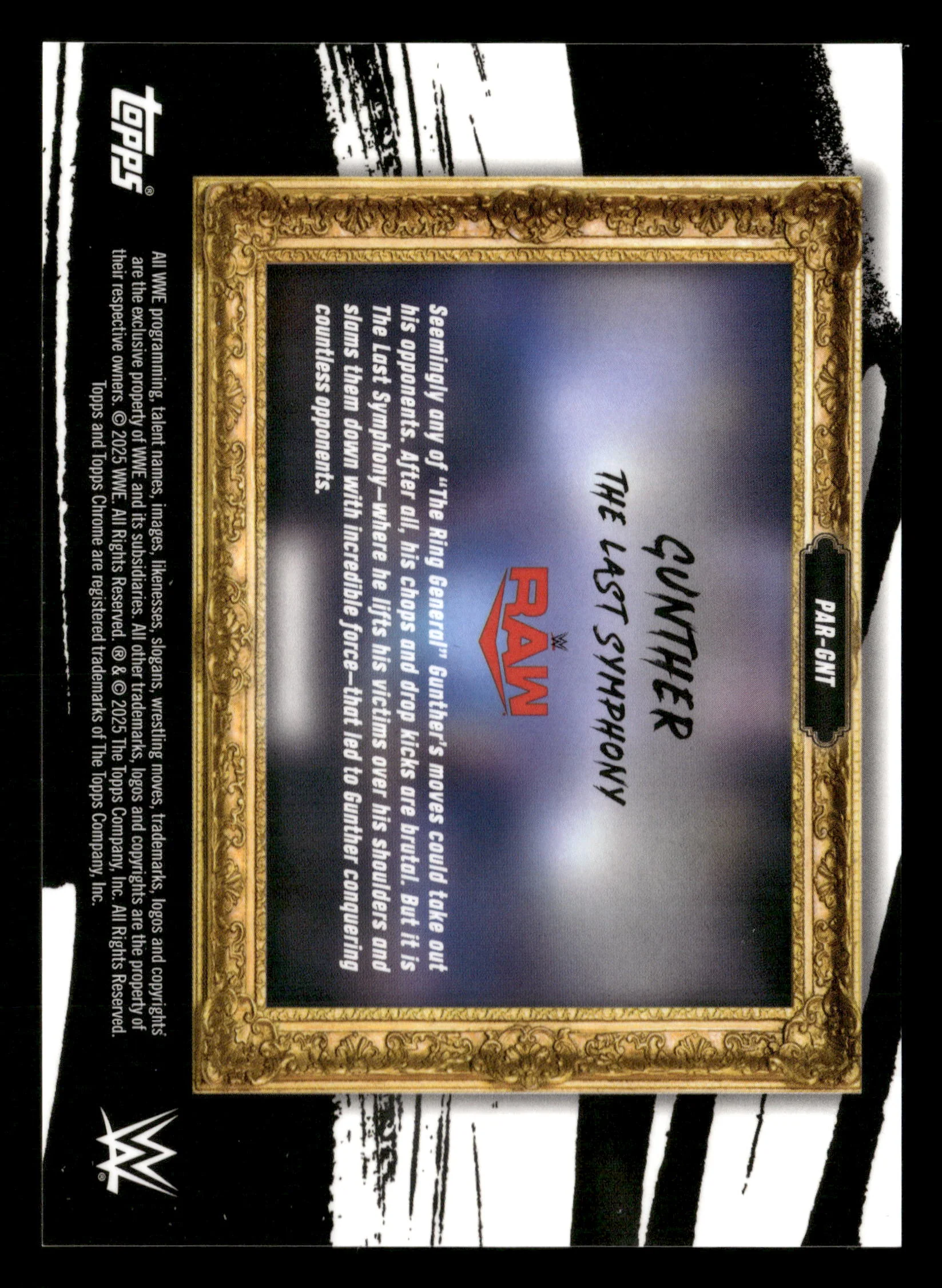 2025 Topps Chrome WWE #PAR-GNT Gunther Paradigm Orange Refractor #/25 - Image 2
