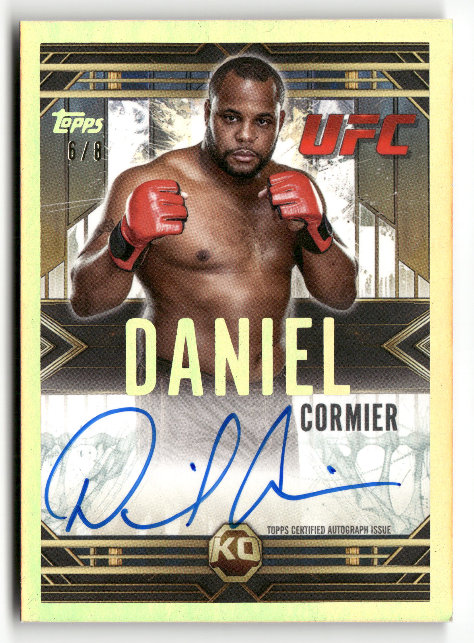 2025 Topps Knockout UFC #TB-DC Daniel Cormier 2012 Throwback Signatures Gold #/8