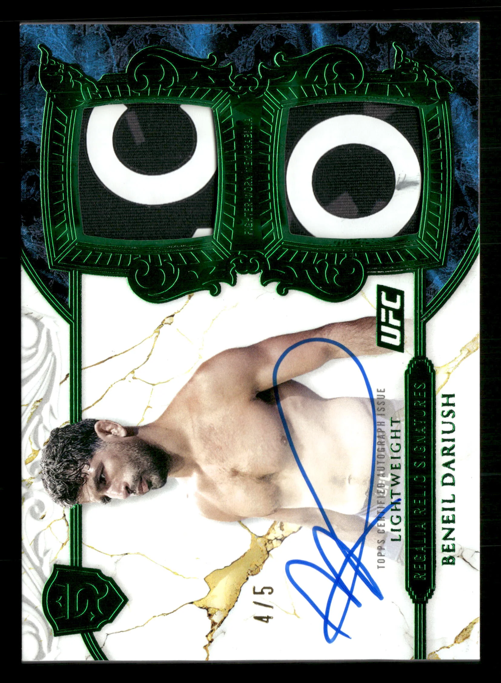 2025 Topps Royalty UFC #RRS-BD Beneil Dariush Regalia Relic Signatures Green #/5
