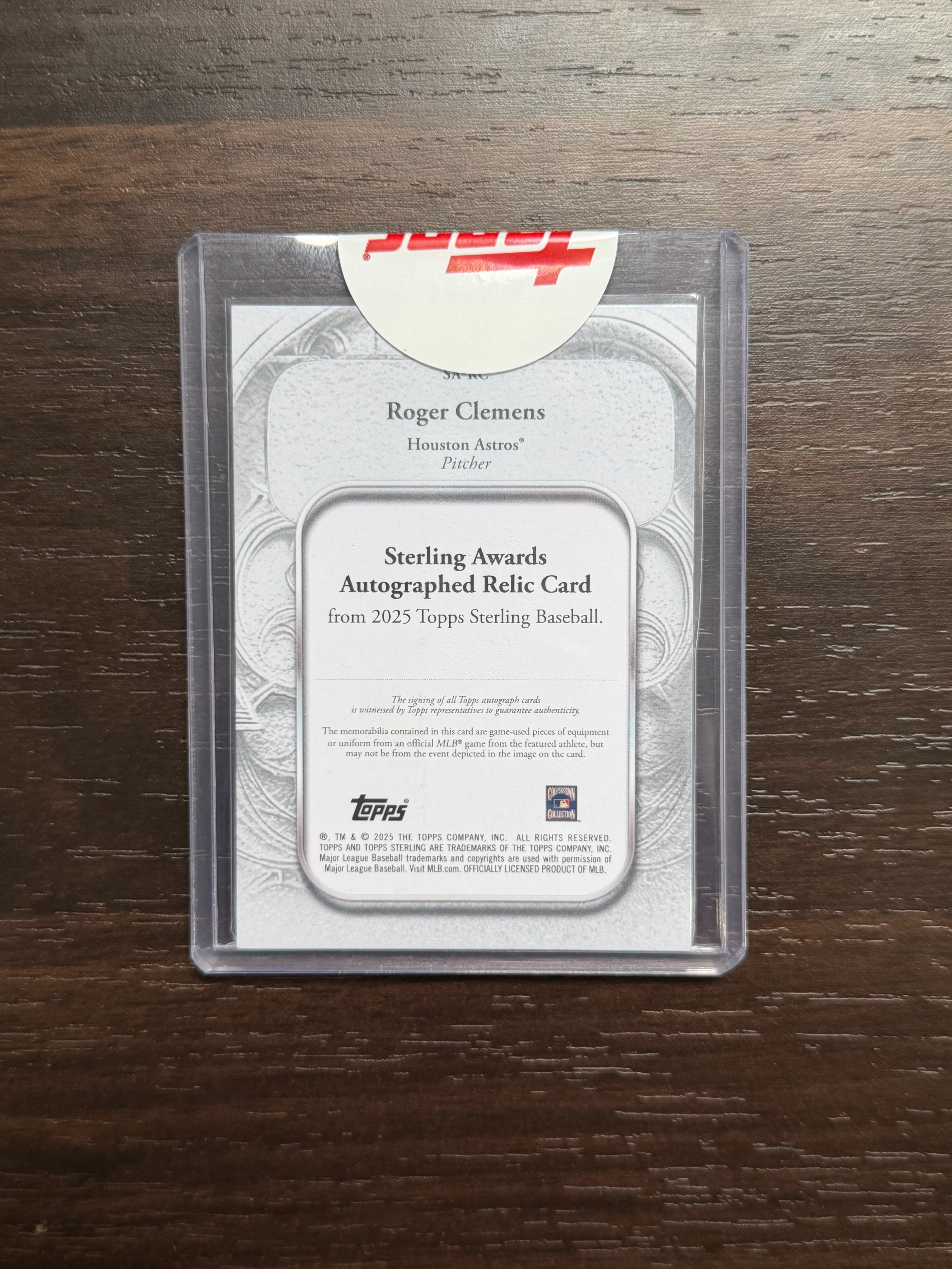 2025 Topps Sterling Baseball #SA-RC Roger Clemens Sterling Awards Auto Relic /10 - Image 2
