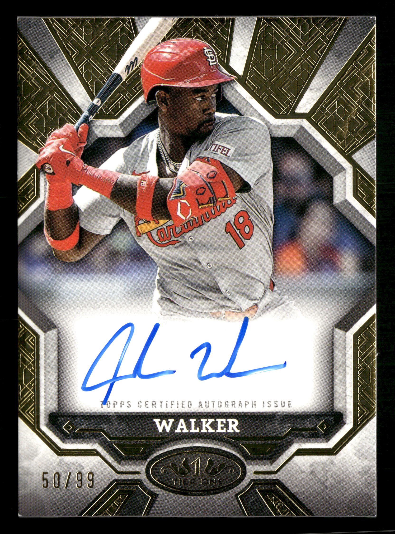 2025 Topps Tier One #BOA-JOW Jordan Walker Break Out Autographs #/99