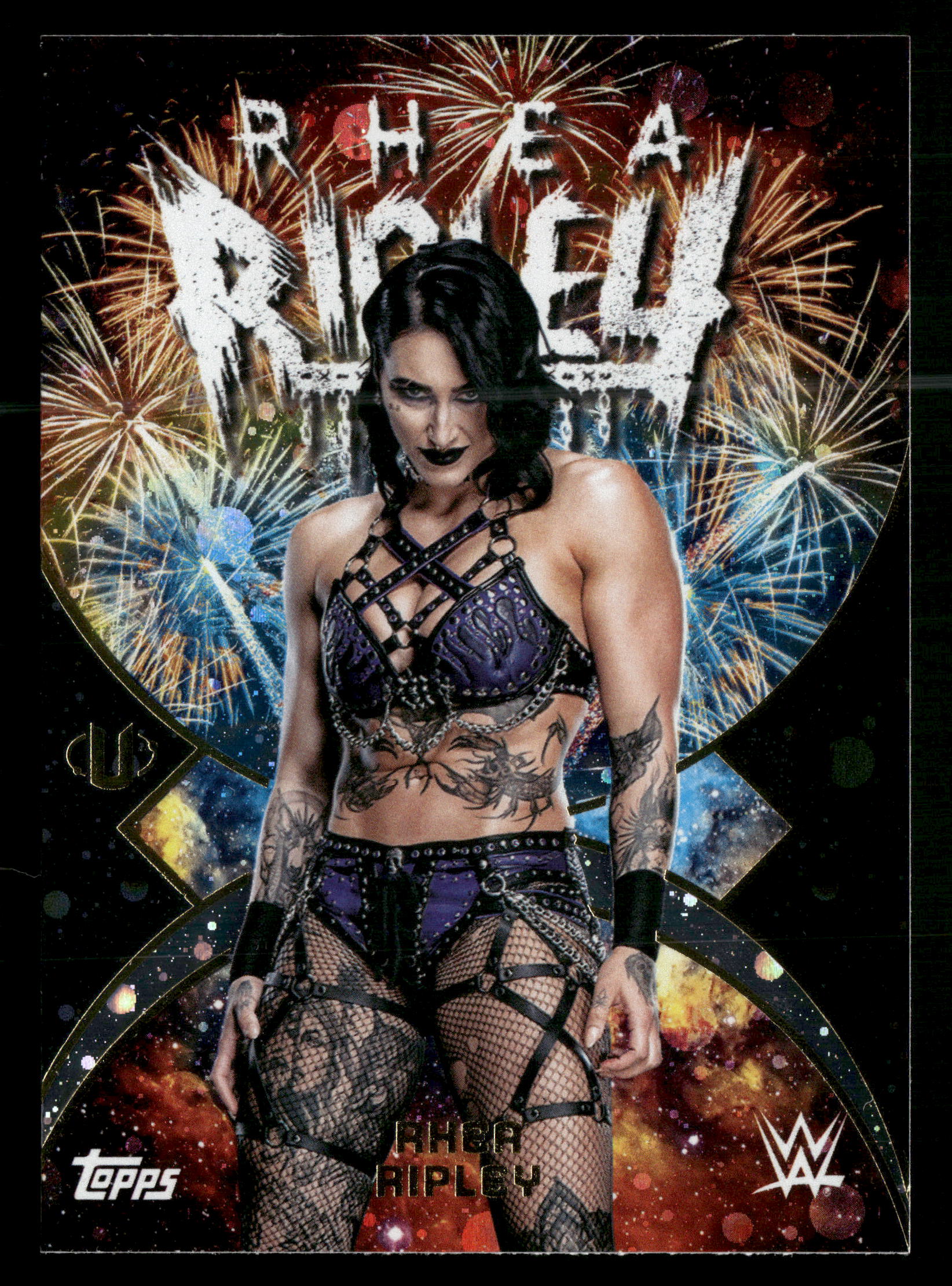 2025 Topps Universe WWE #NMS-28 Rhea Ripley Namesakes - Image 3