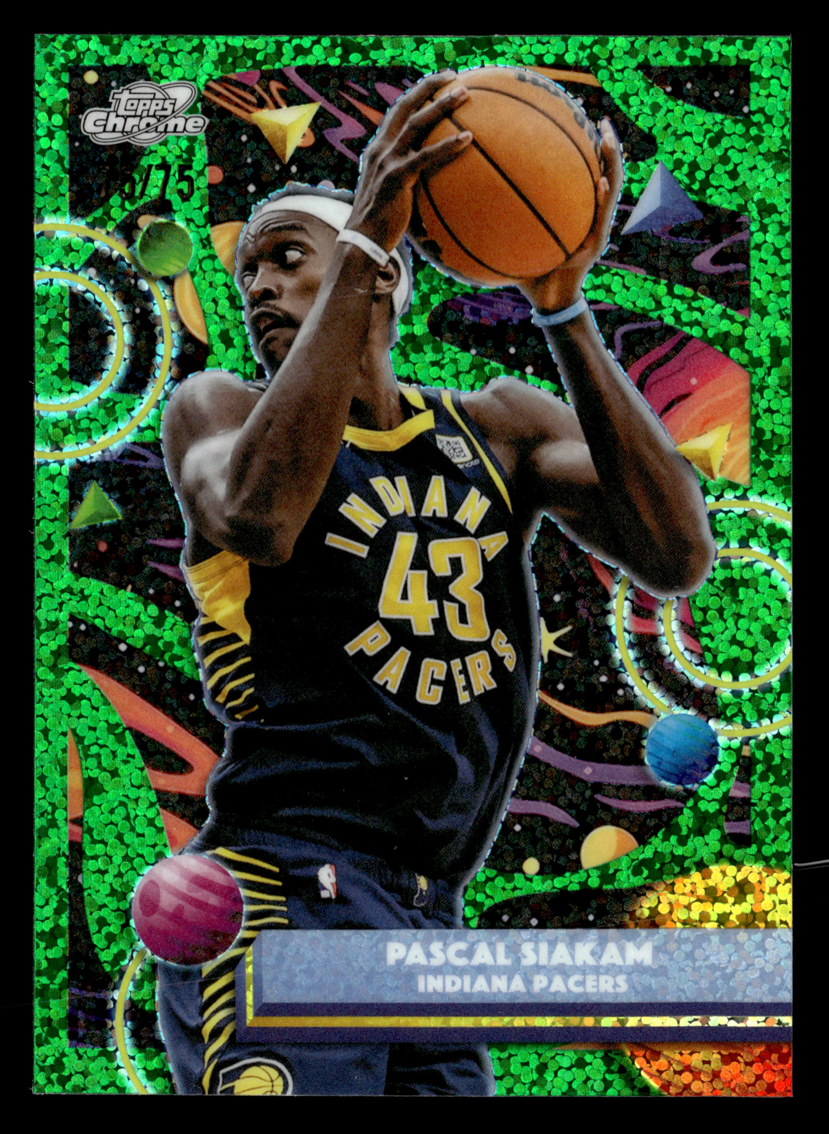 2025/26 Topps Chrome Cosmic #46 Pascal Siakam Green /75