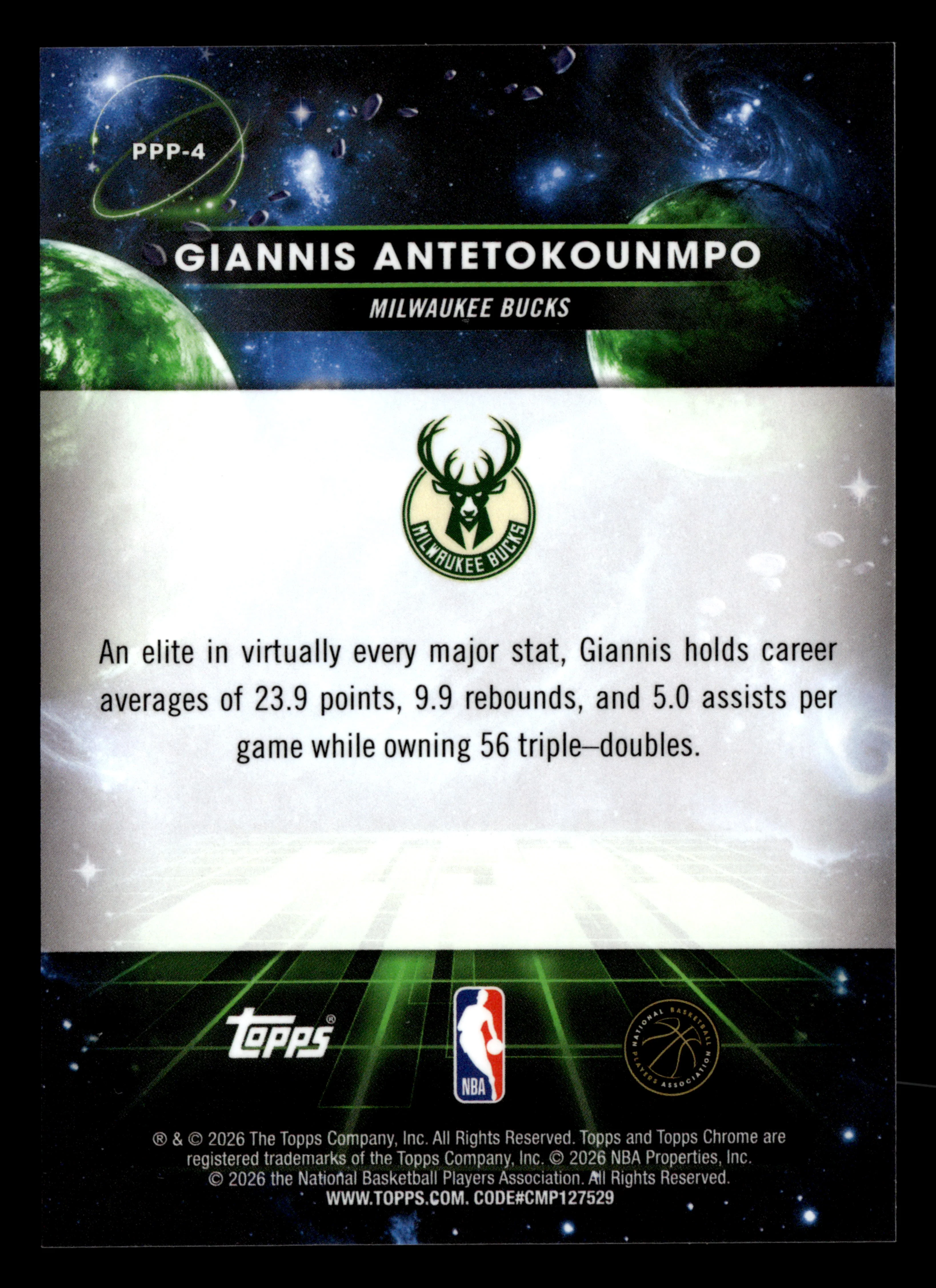 2025/26 Topps Chrome Cosmic #PPP-4 Giannis Antetokounmpo Pluto SSP - Image 2