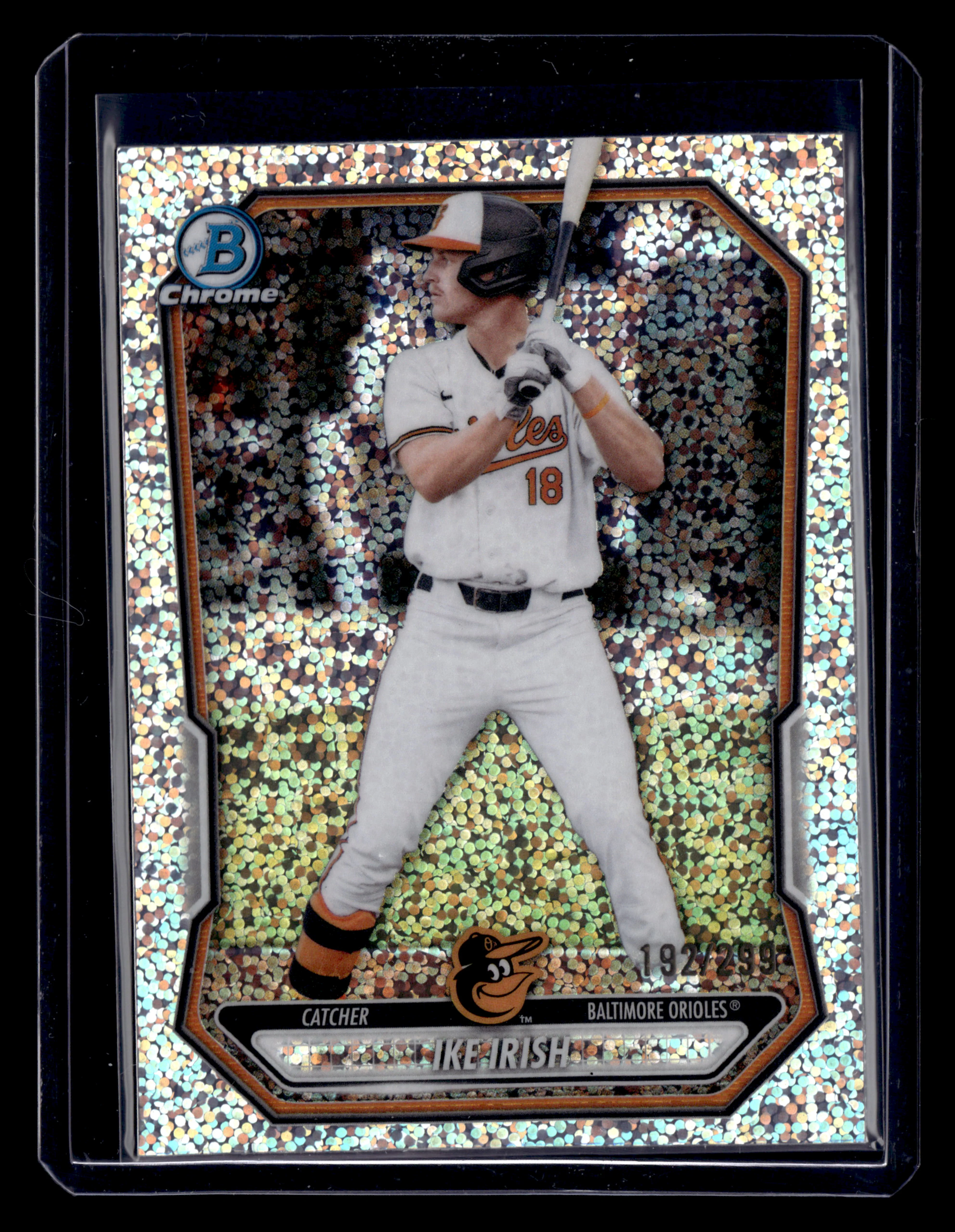2026 Bowman #BCP-68 Ike Irish Chrome Prospects Speckle Refractor #/299