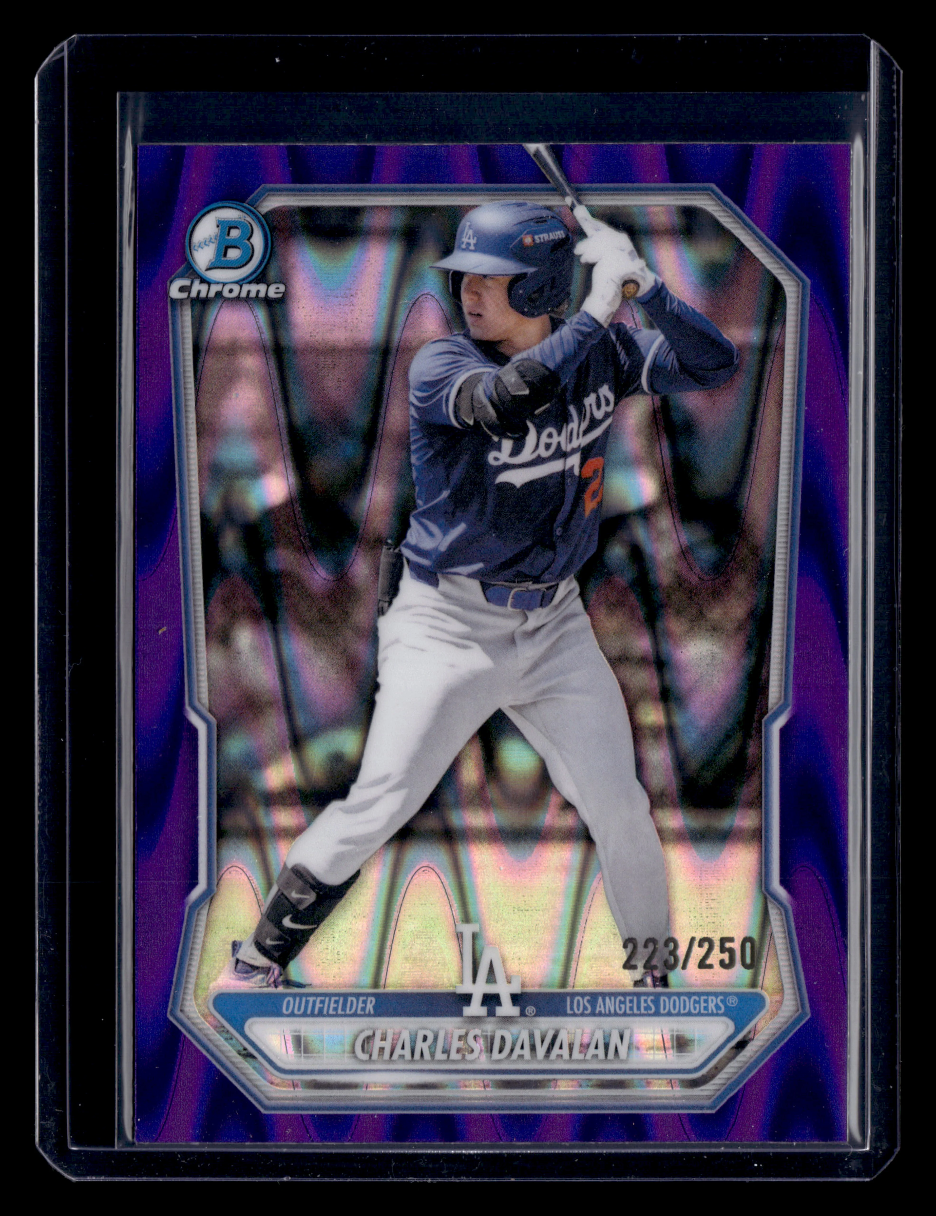 2026 Bowman #BCP-73 Charles Davalan Chrome Prospects Purple Raywave #/250