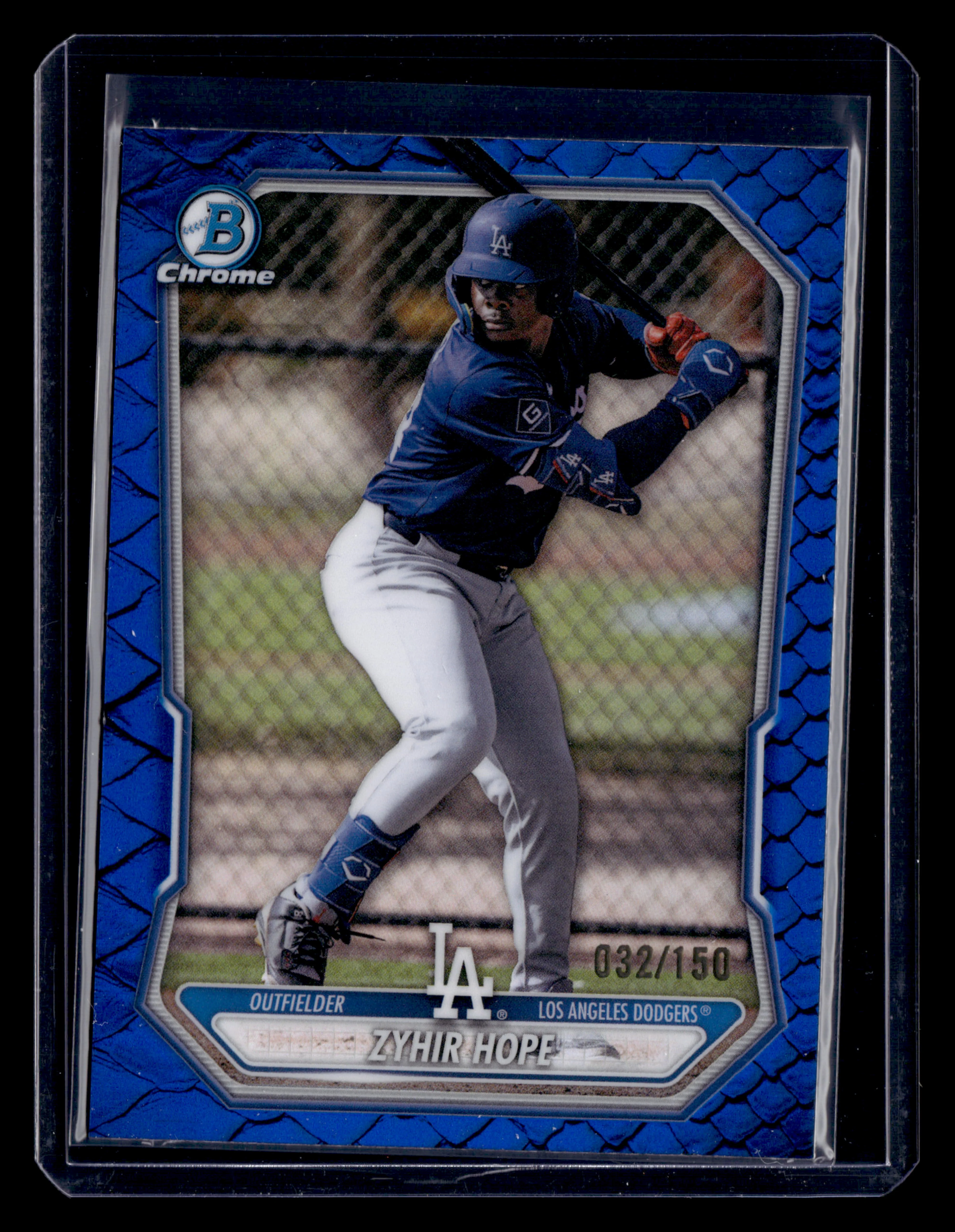 2026 Bowman #BCP-86 Zyhir Hope Chrome Prospects Reptilian Blue Refractor #/150