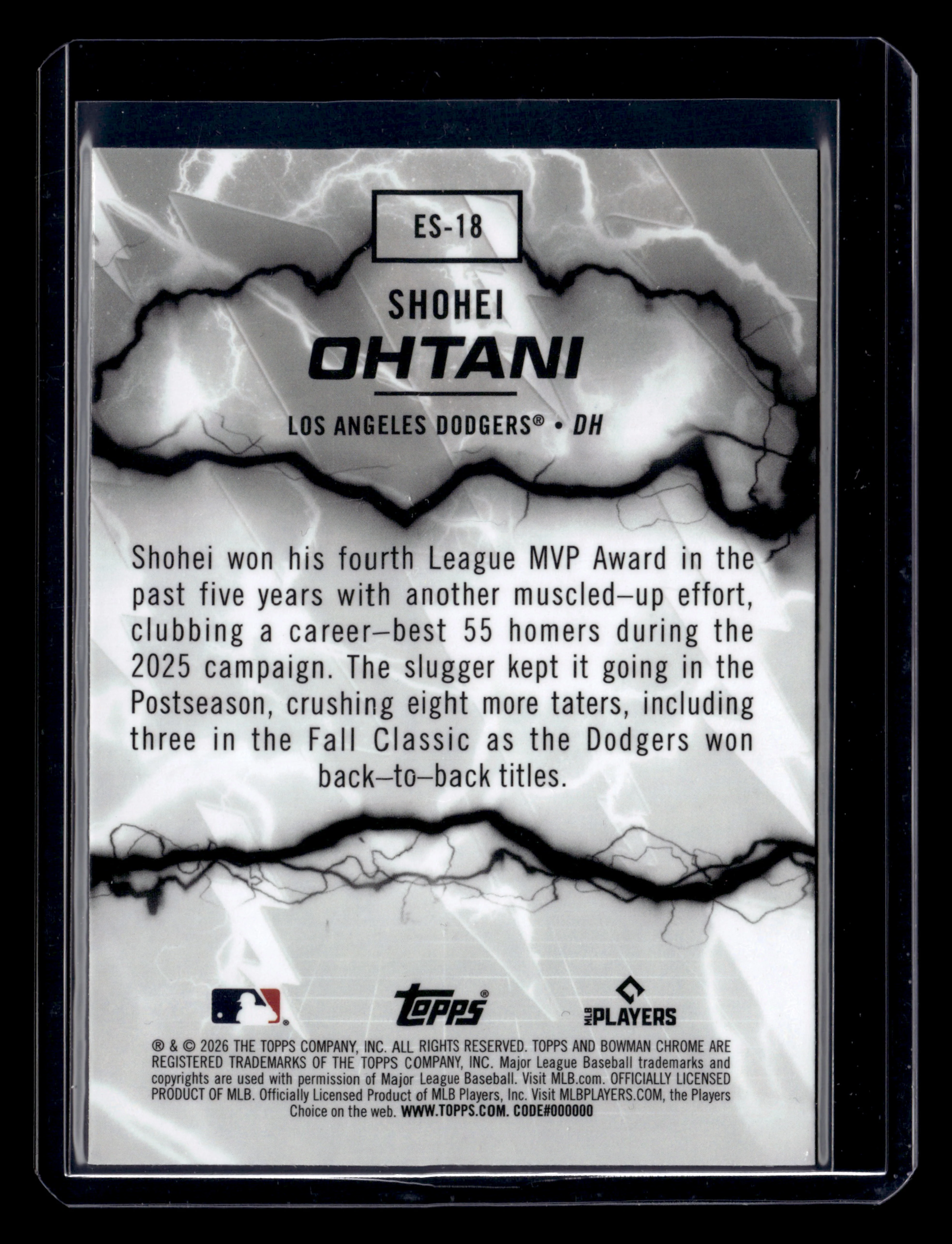 2026 Bowman #ES-18 Shohei Ohtani Electric Sluggers - Image 2