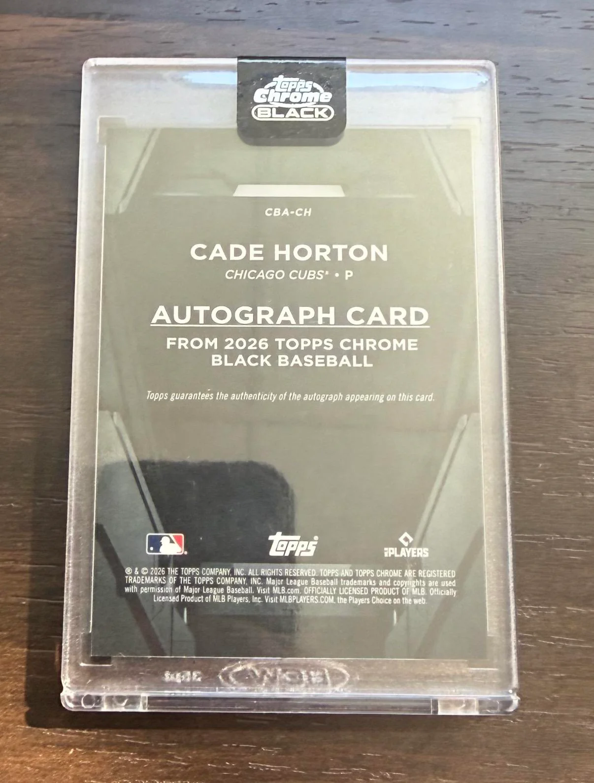 2026 Chrome Black #CBA-CH Cade Horton Autographs Gold Mini-Diamond #/50 - Image 2