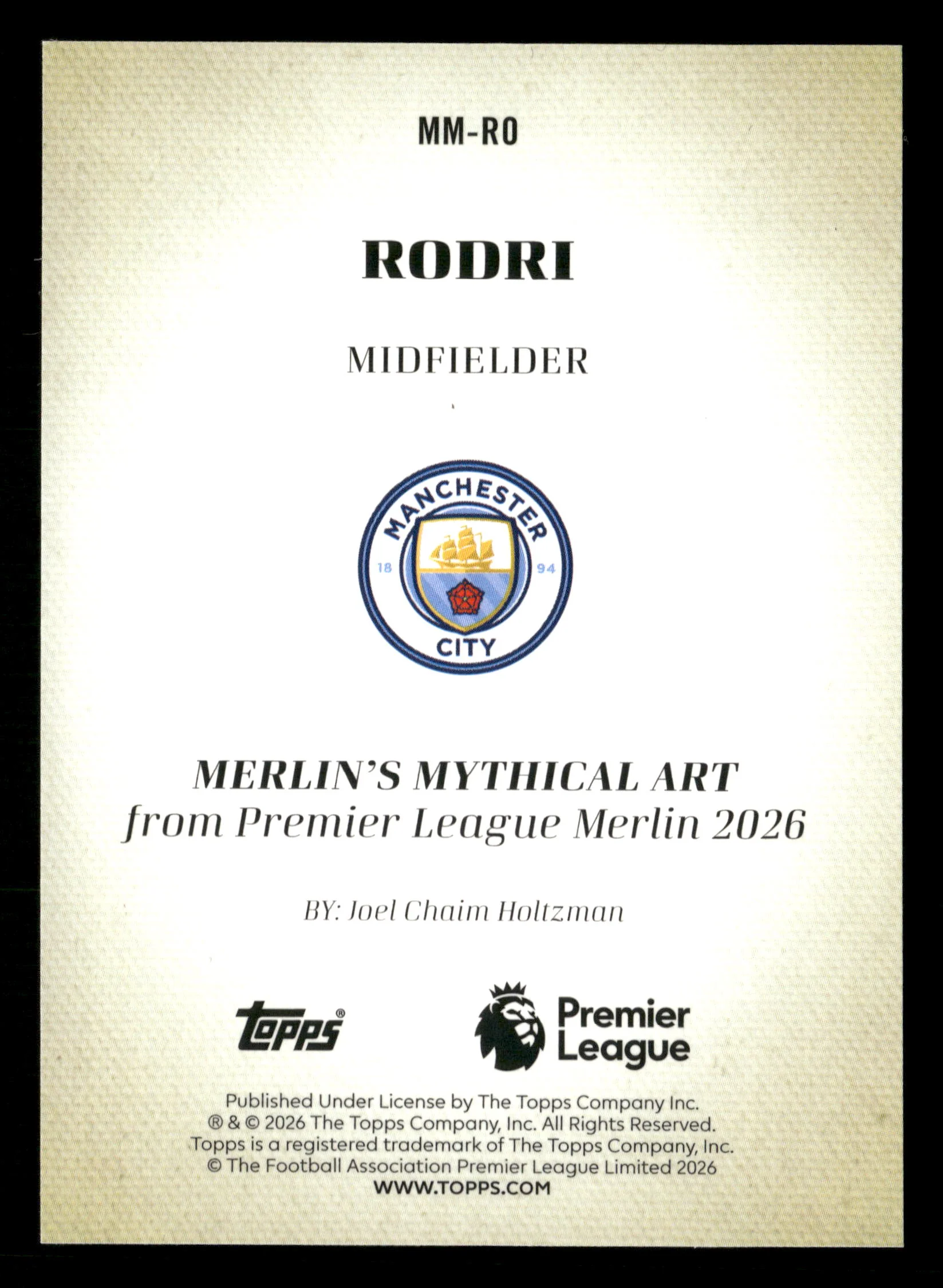 2026 Merlin Premier League #MM-RO Rodri Merlin's Mythical Art - Image 2