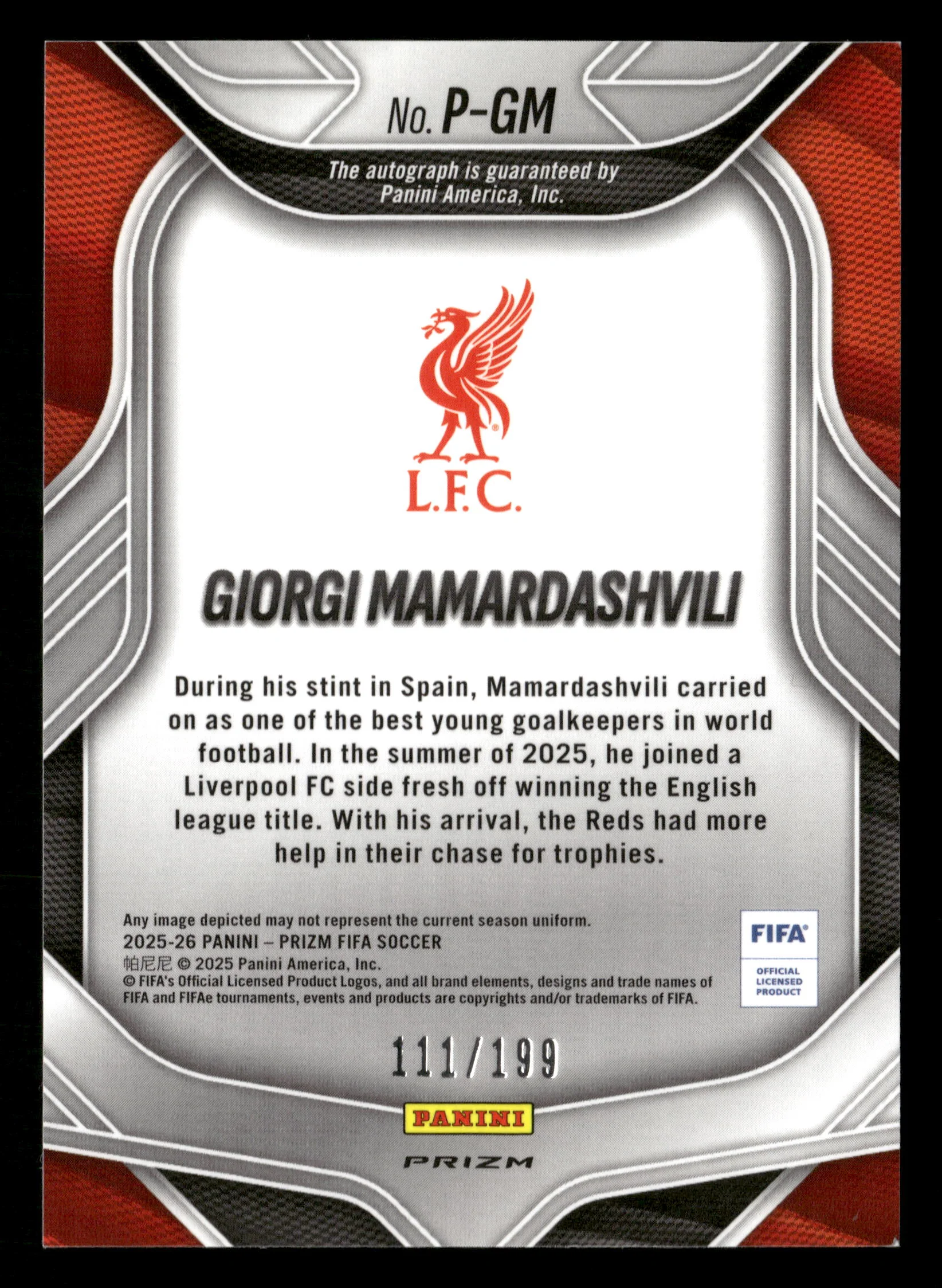 2026 Prizm NO.P-GM Marmadashvili Penmanship Auto/199 - Image 2