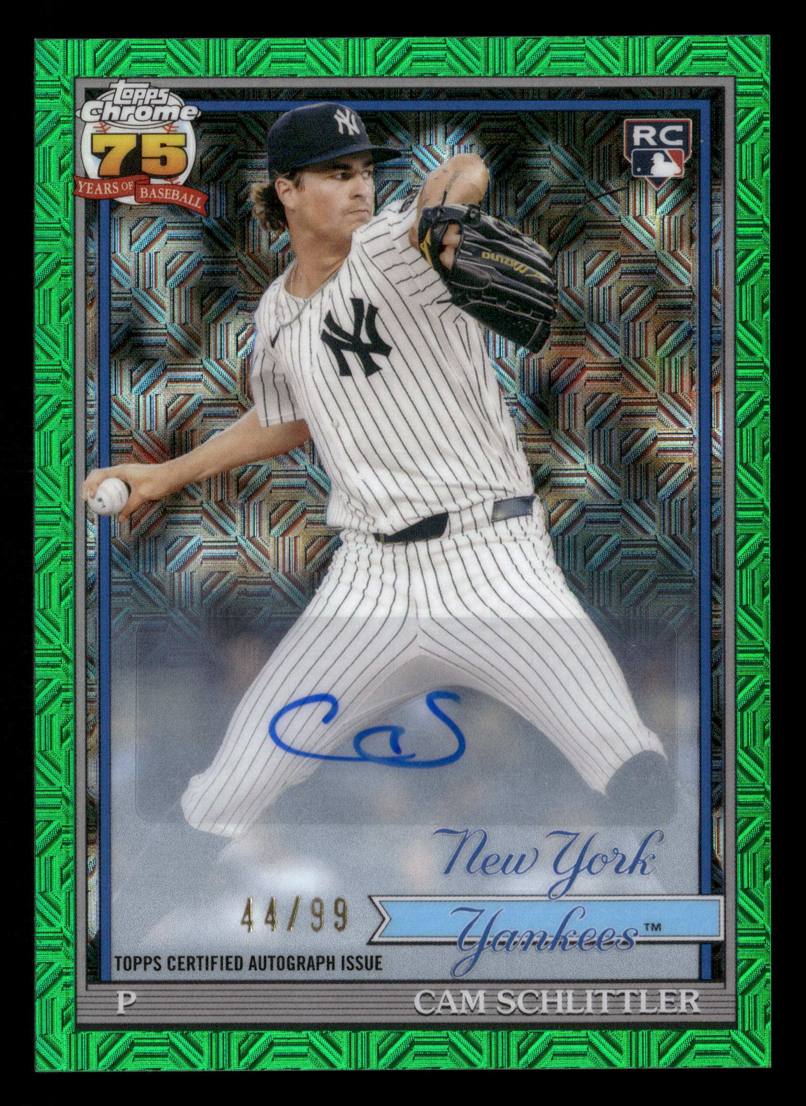 2026 Series One #91C-94 Cam Schlittler Chrome Green Mojo Auto #/99