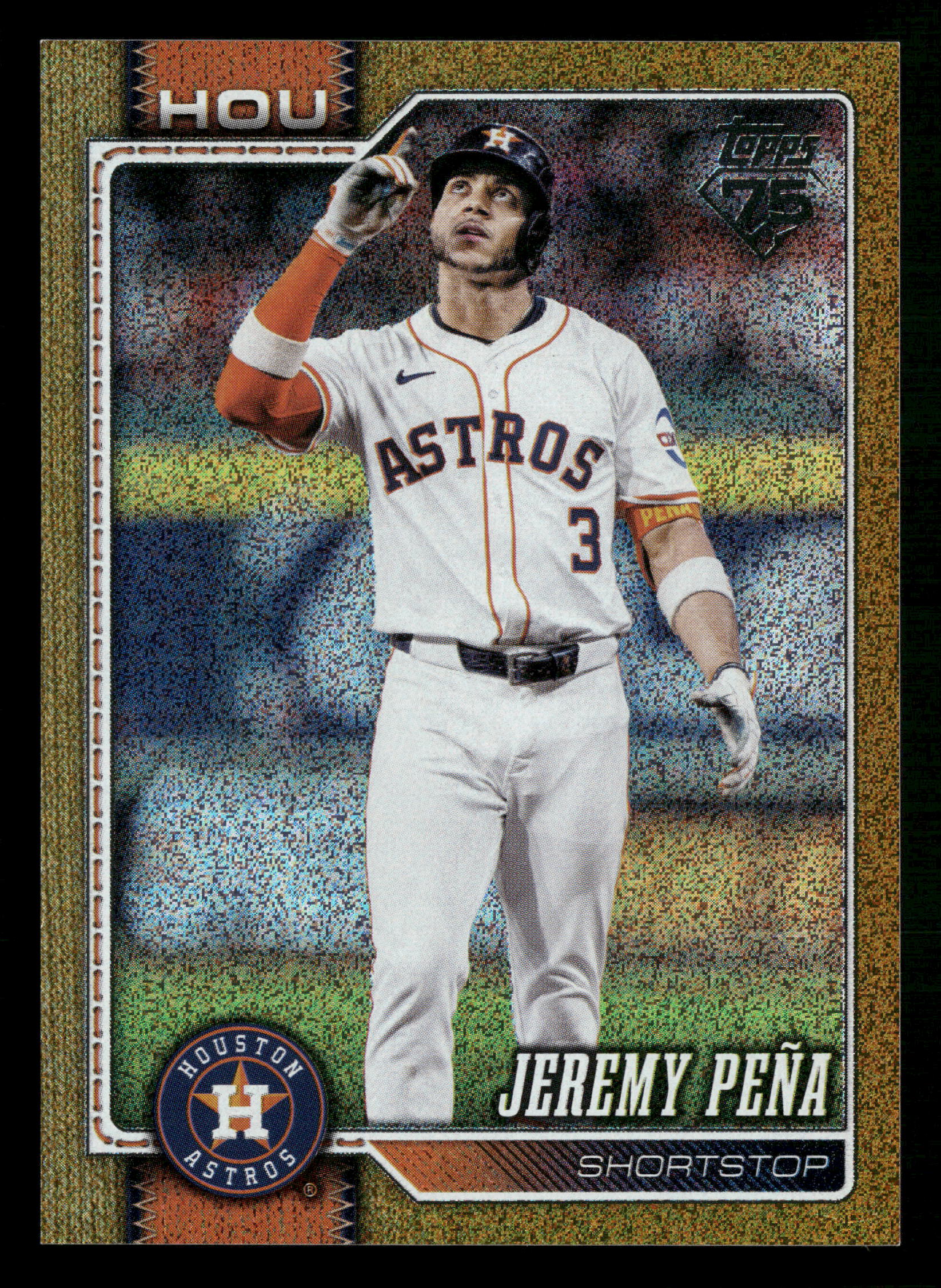 2026 Topps #307 Jeremy Peña Gold Sandglitter #/50