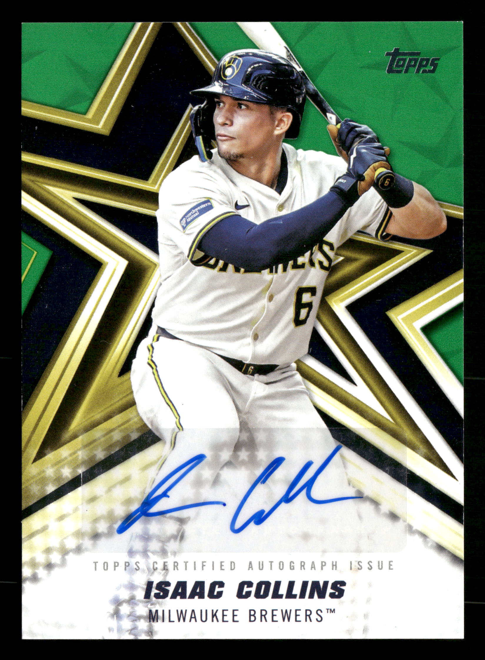2026 Topps Baseball #BSA-IC Isaac Collins Baseball Stars Autographs Green #/99