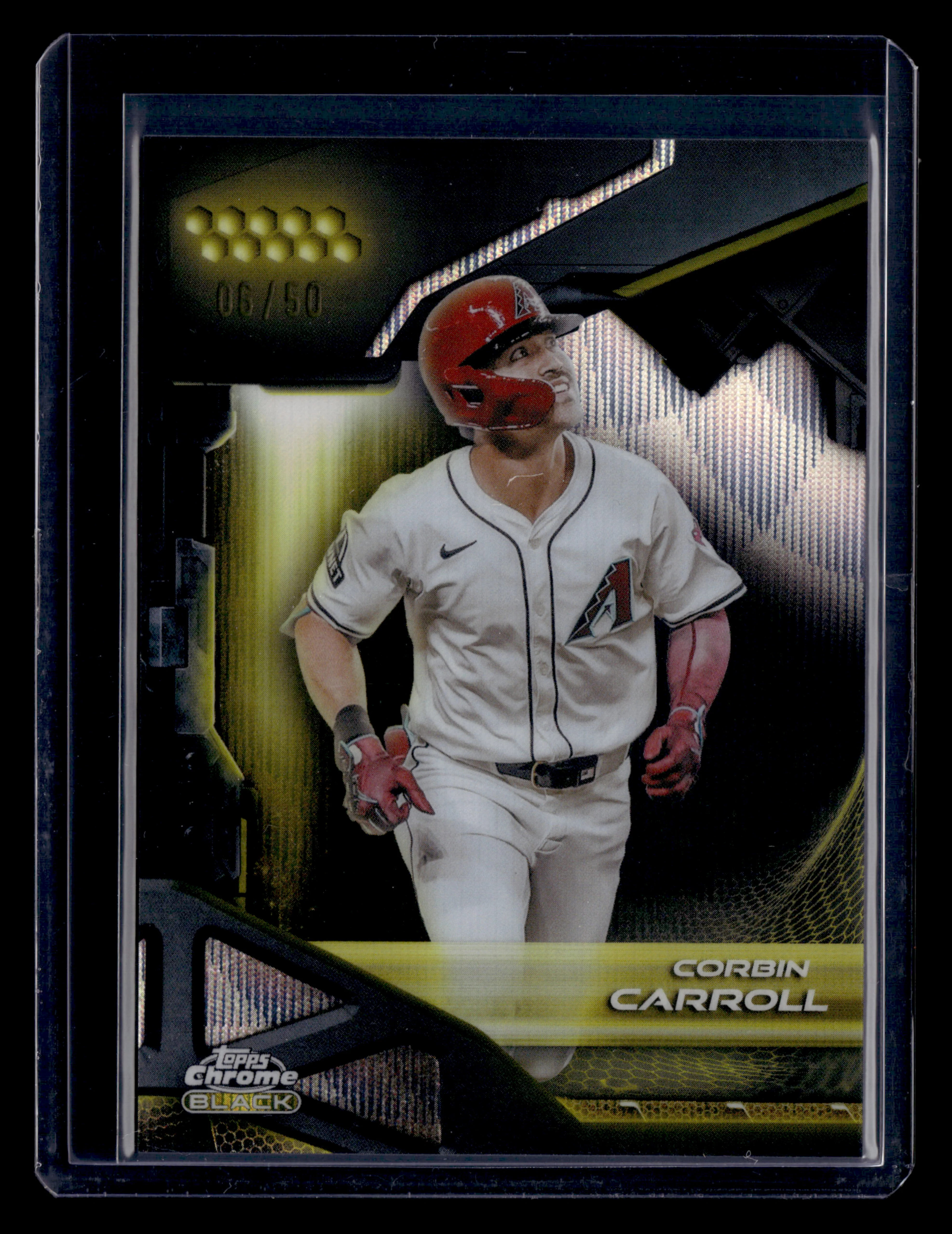 2026 Topps Chrome Black #127 Corbin Carroll Gold Wave Refractor #/50