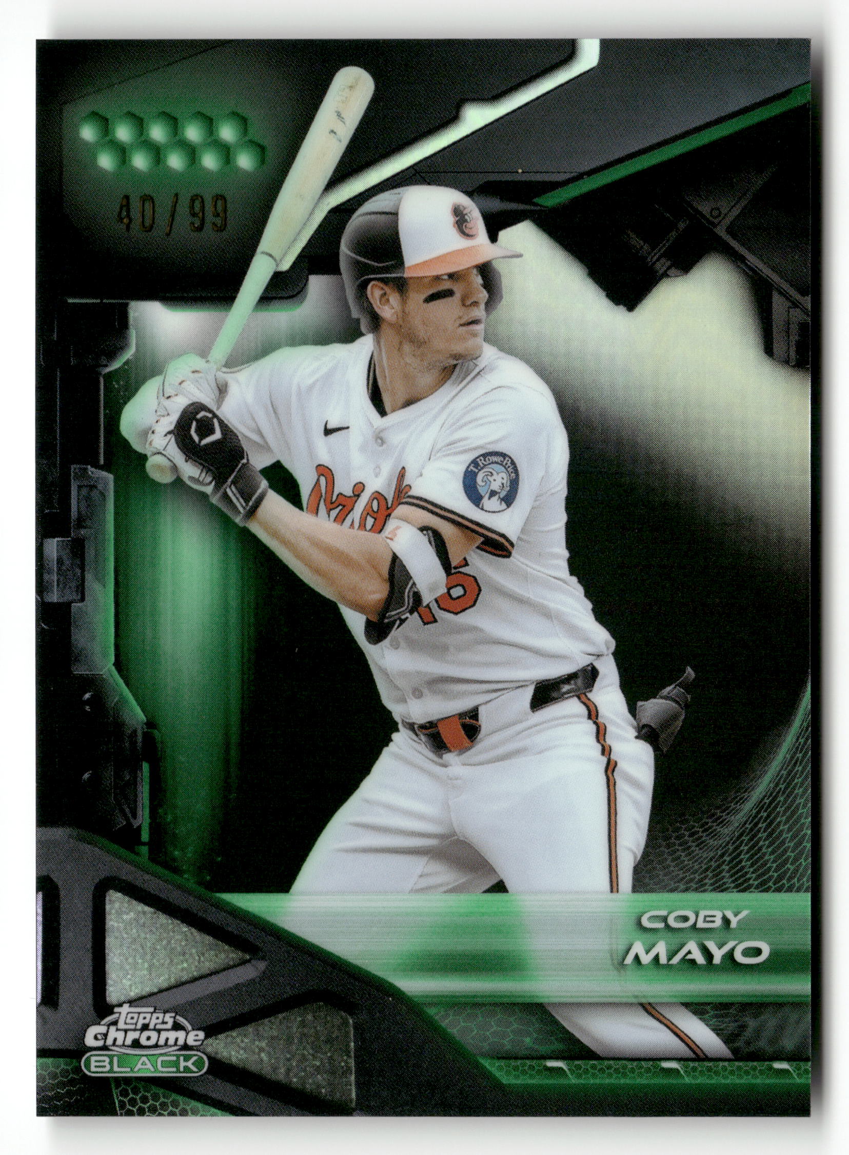 2026 Topps Chrome Black #135 Coby Mayo Green Refractor #/99