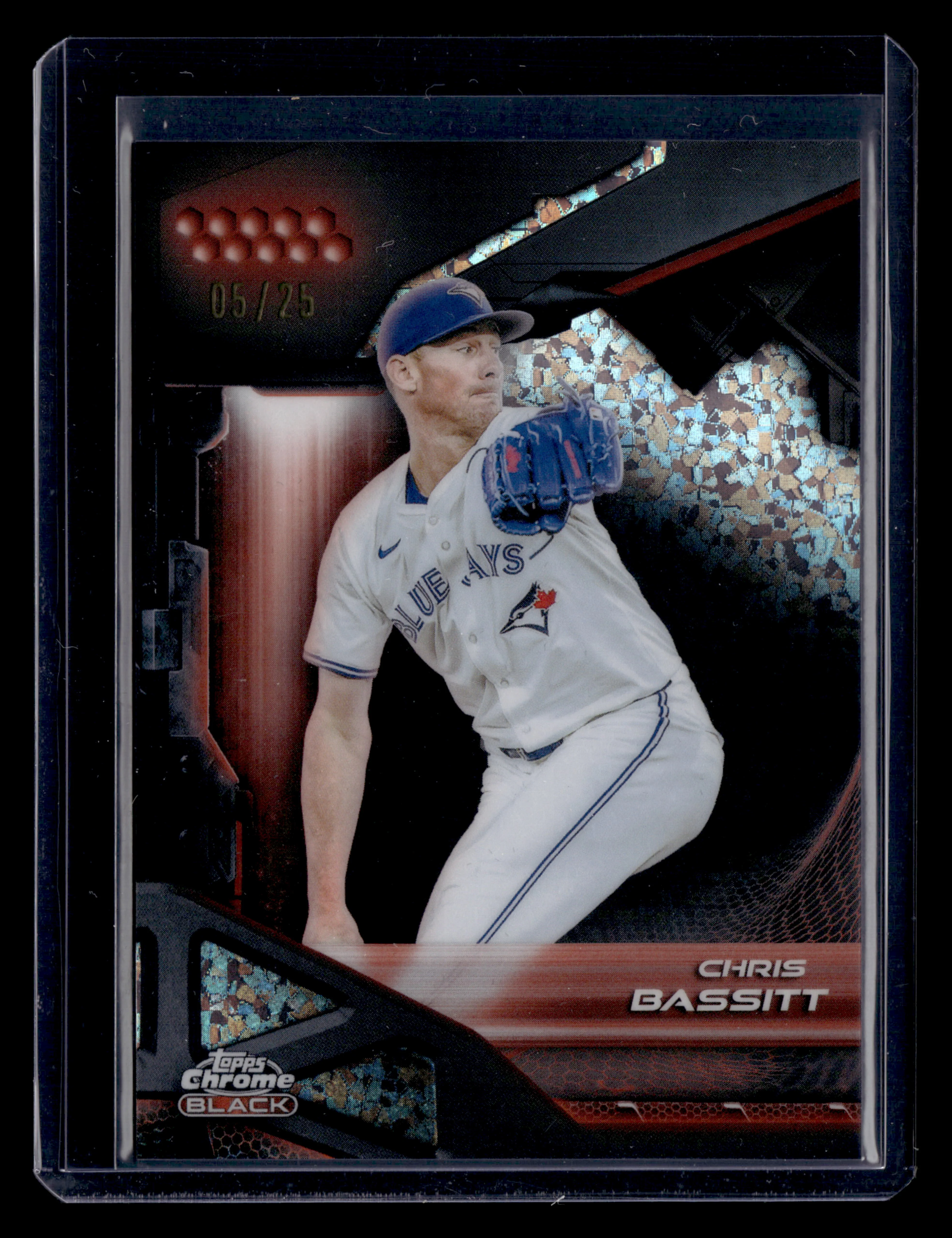 2026 Topps Chrome Black #176 Chris Bassitt Orange Mini-Diamond Refractor #/25