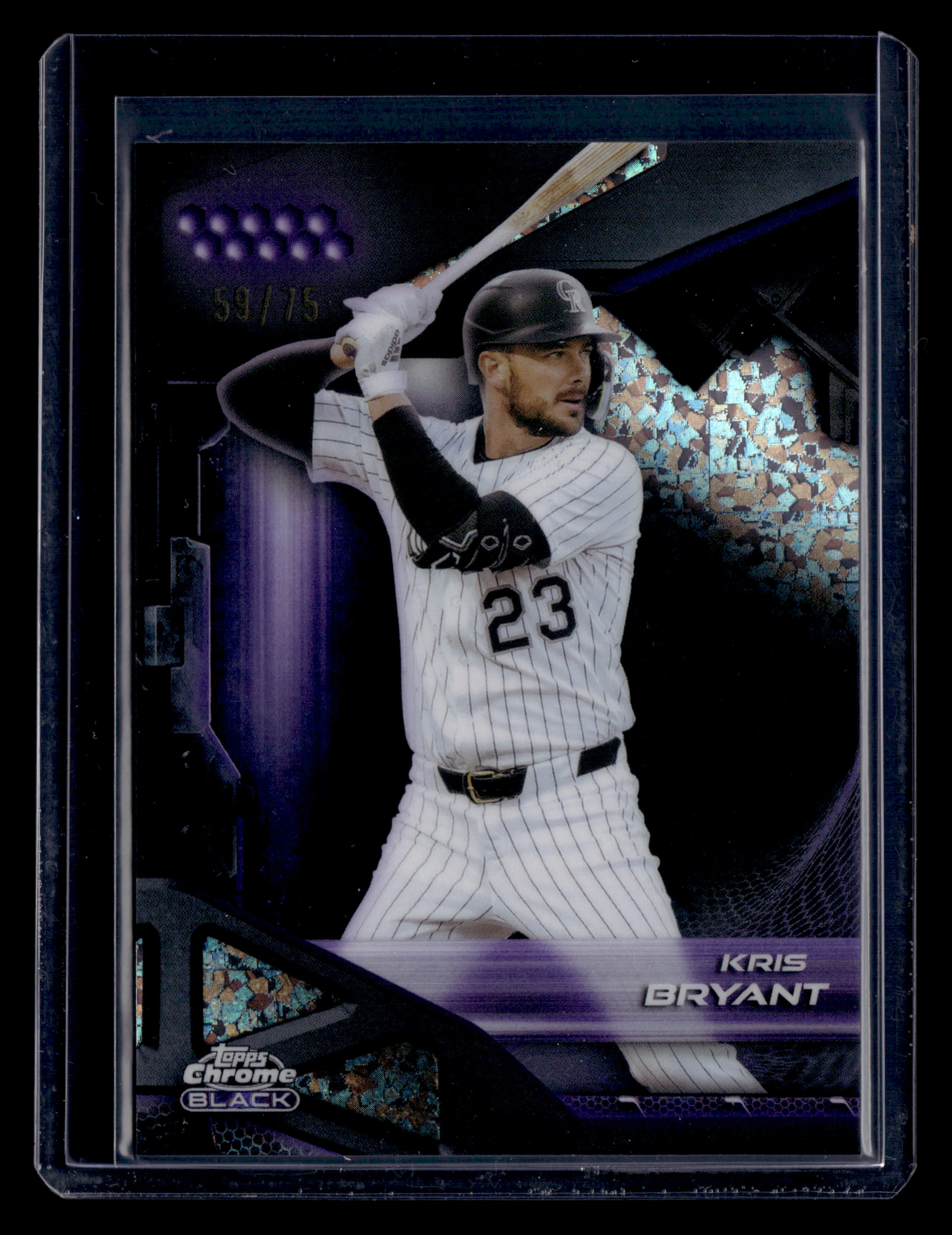 2026 Topps Chrome Black #94 Kris Bryant Purple Mini-Diamond Refractor #/75