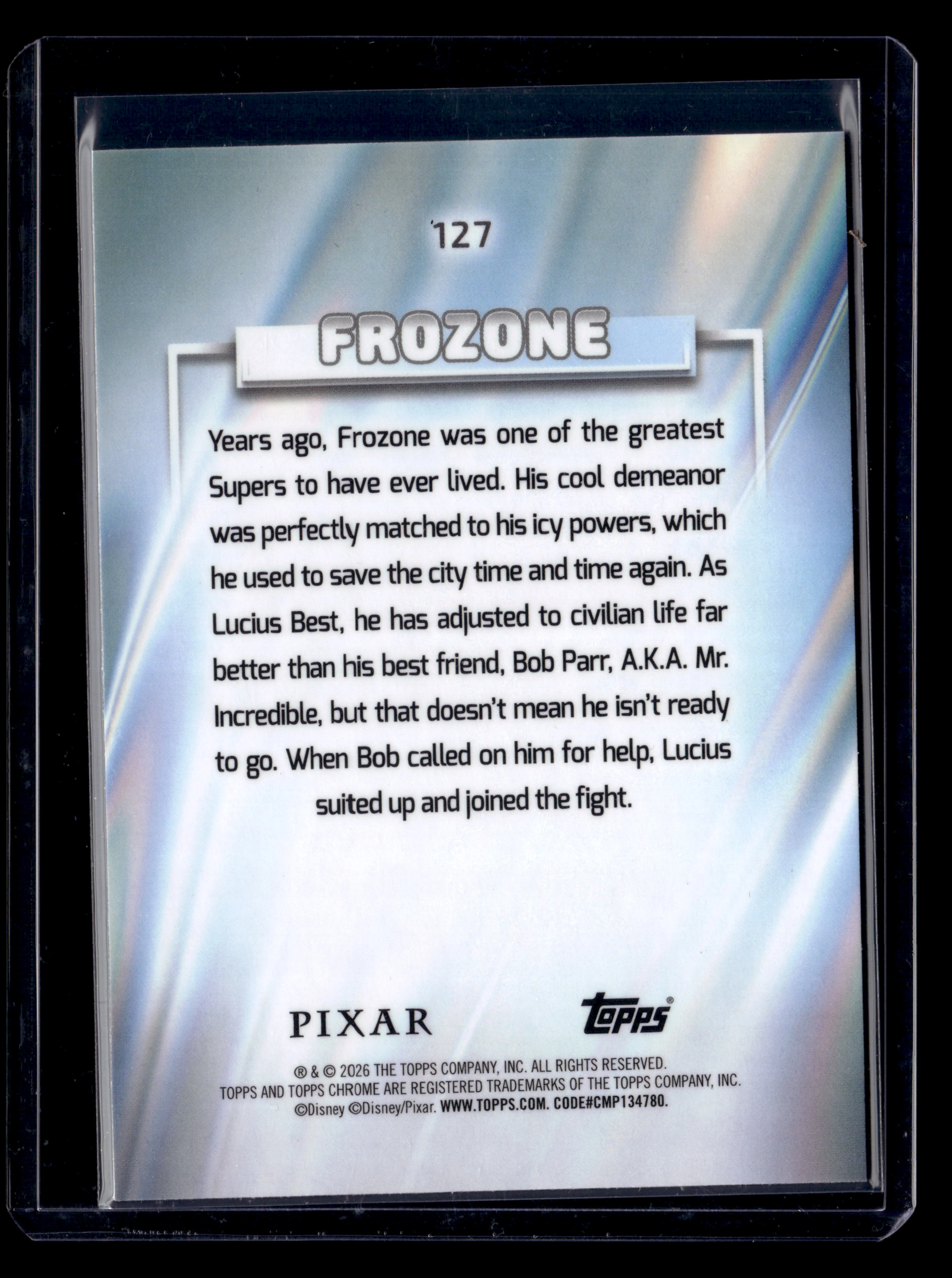 2026 Topps Chrome Disney 127 Frozone Magenta Refractor /399 - Image 2