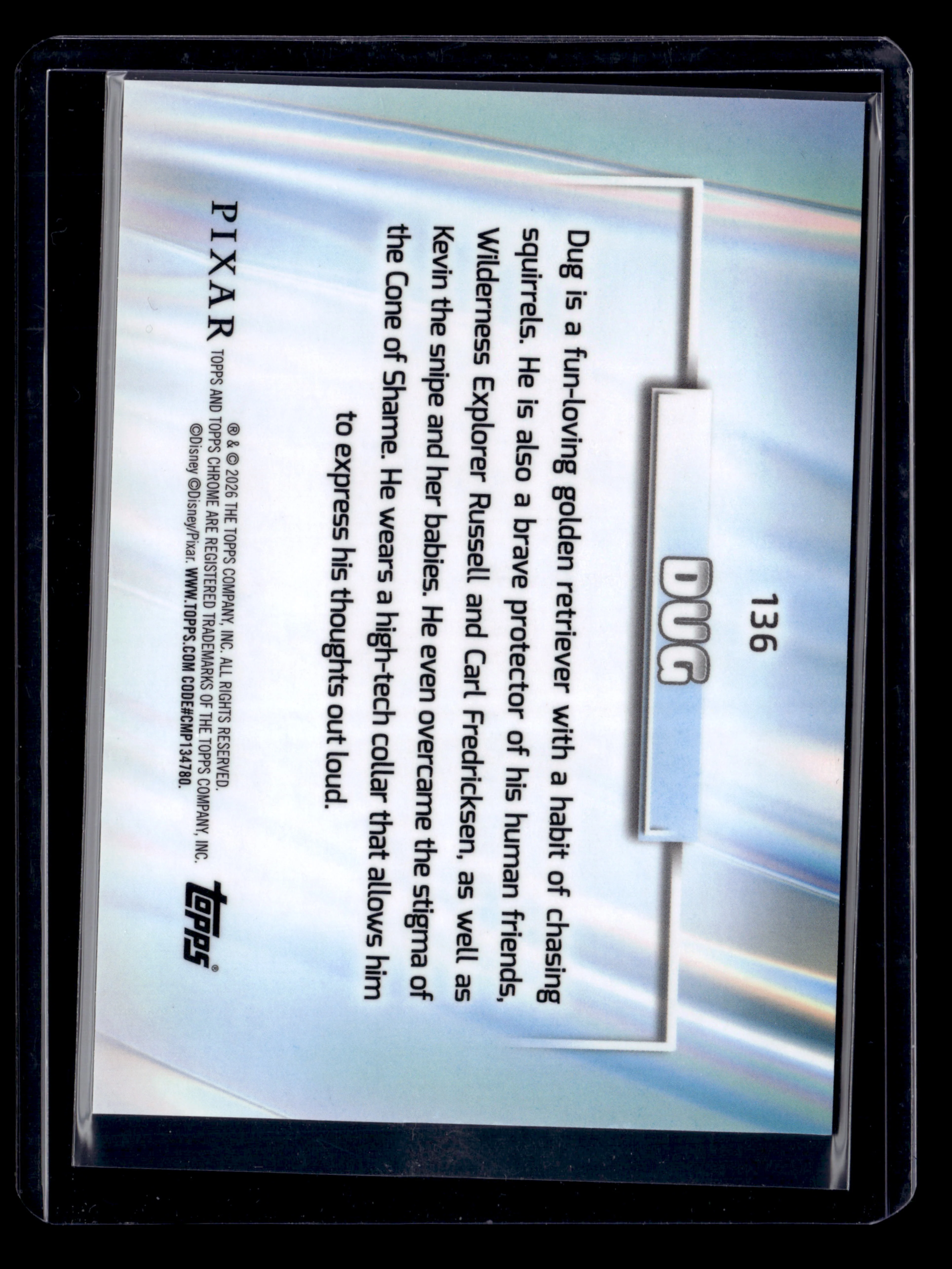 2026 Topps Chrome Disney 136 Dug Wish Upon A Star Refractor /15 - Image 2