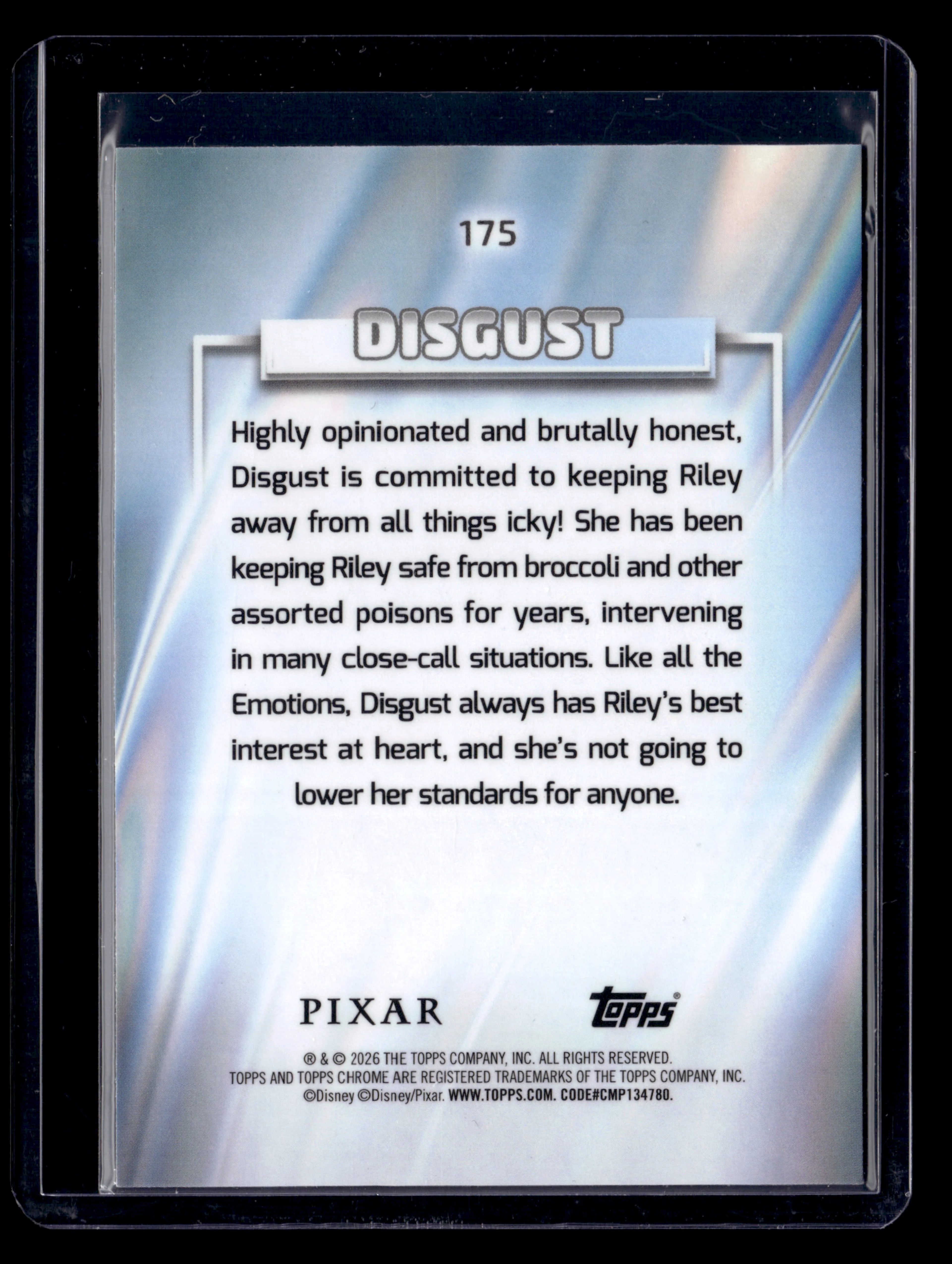 2026 Topps Chrome Disney 175 Disgust Blue Refractor /150 - Image 2