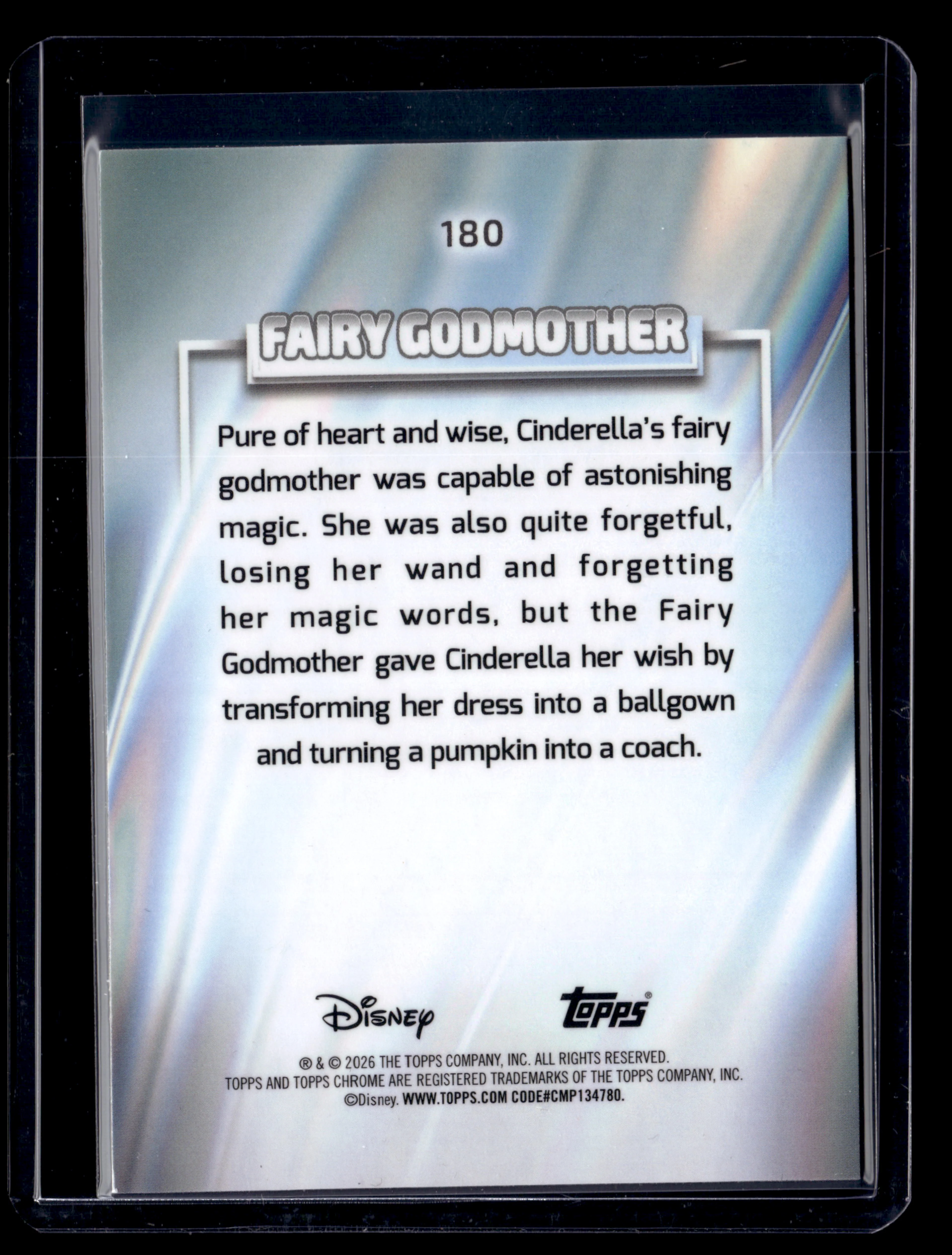 2026 Topps Chrome Disney 180 Fairy Godmother Green Refractor /99 - Image 2