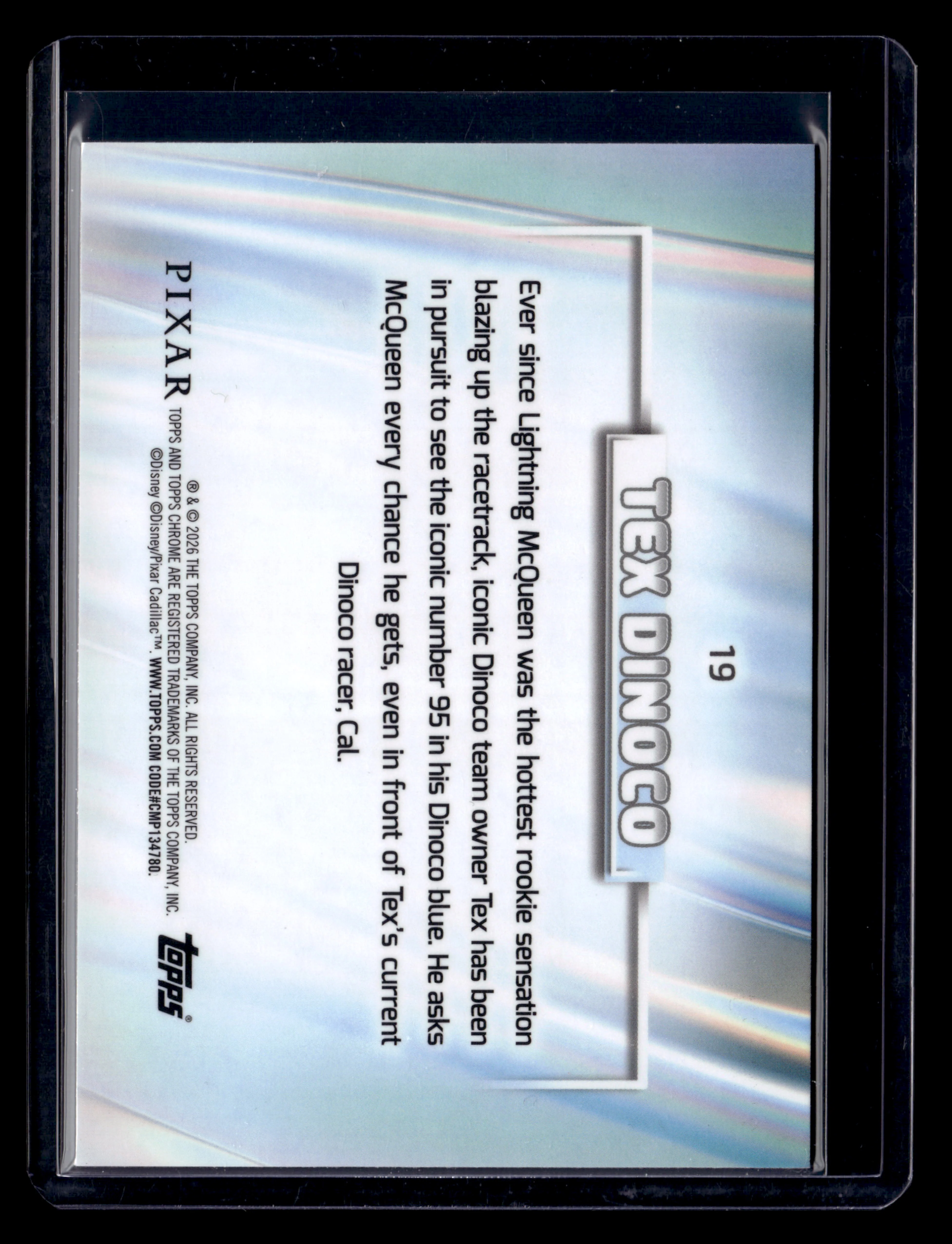 2026 Topps Chrome Disney 19 Tex Dinoco Pink Refractor /250 - Image 2
