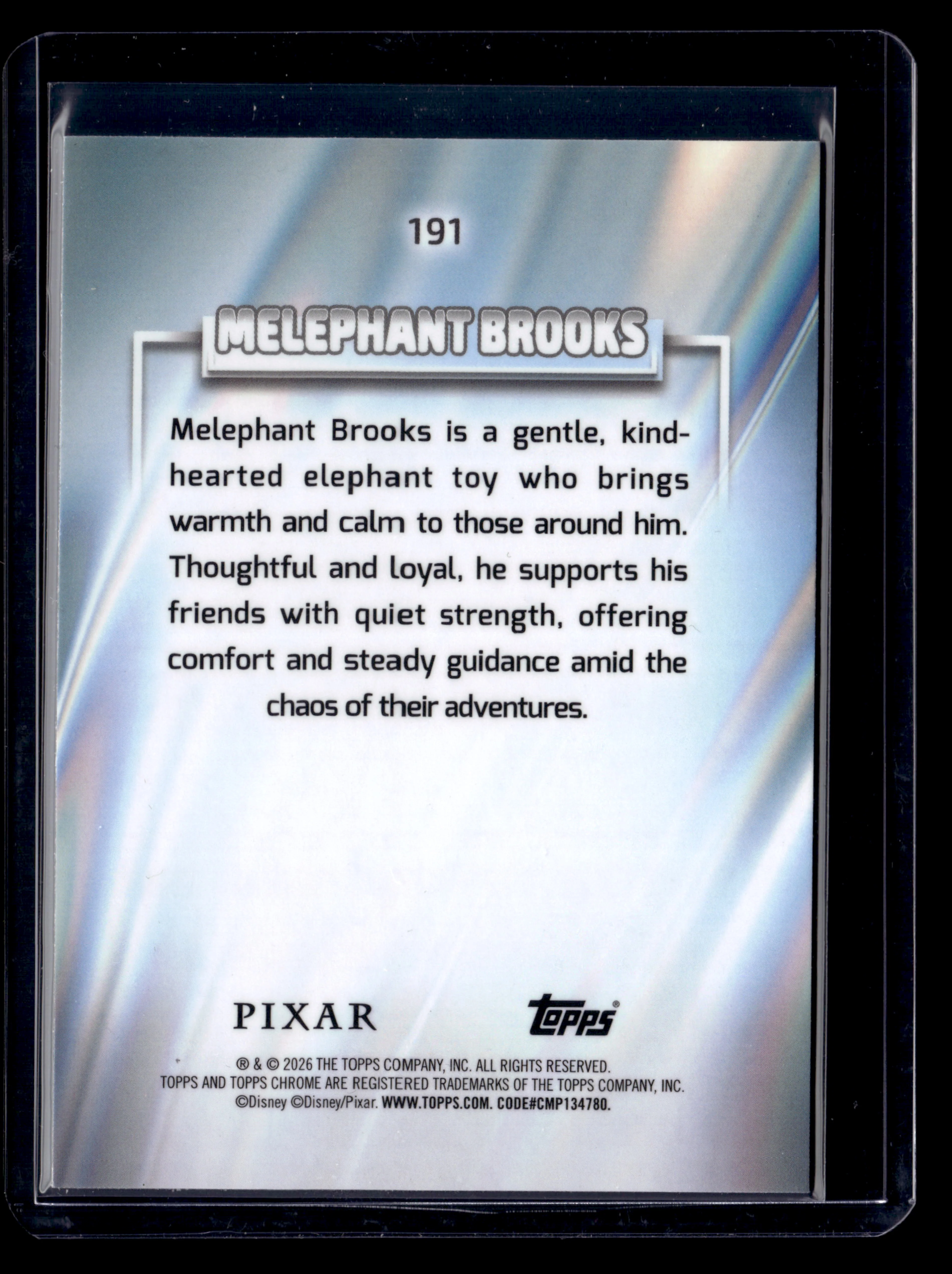 2026 Topps Chrome Disney 191 Melephant Brooks Aqua Refractor /199 - Image 2