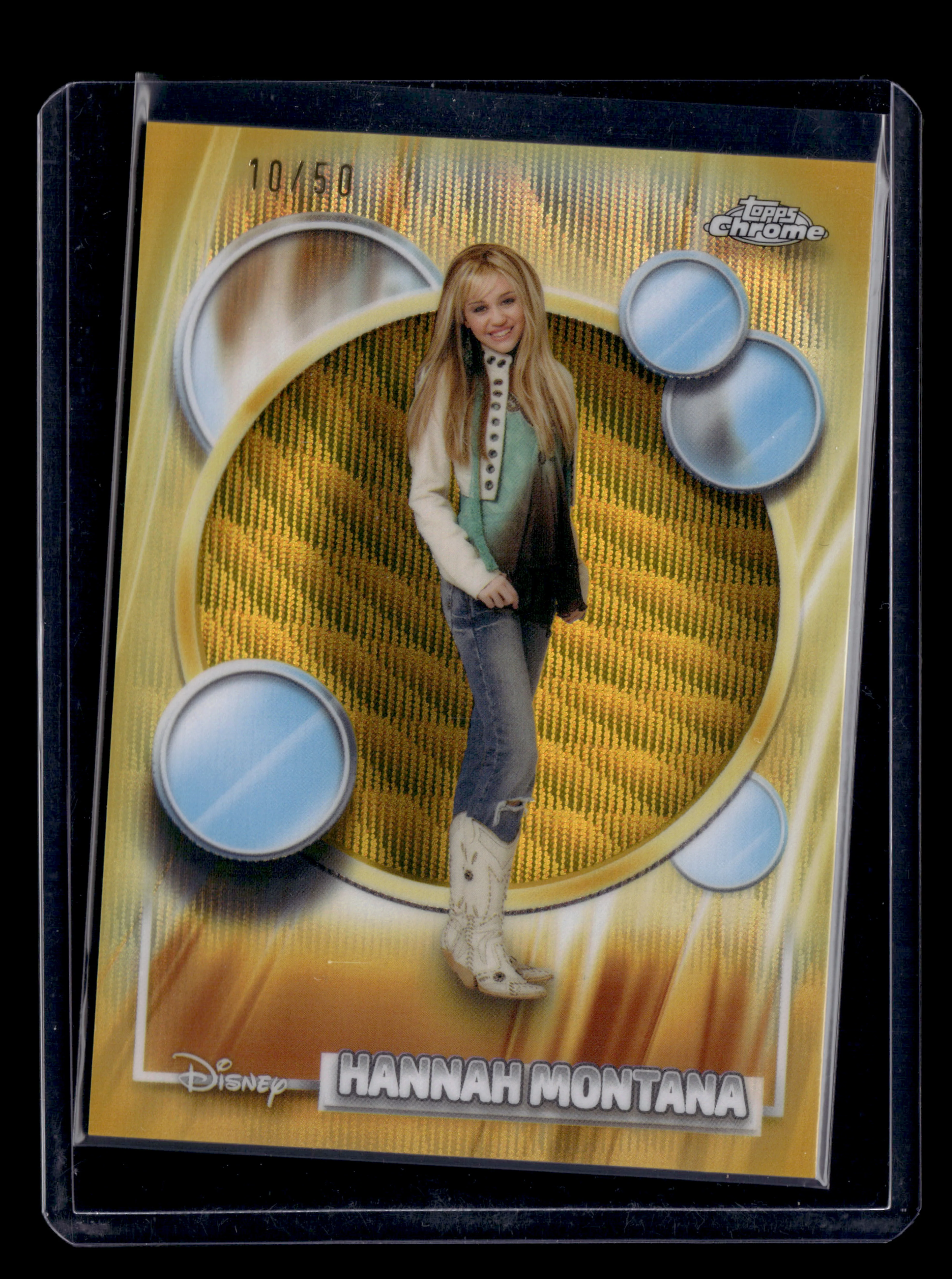 2026 Topps Chrome Disney 4 Hannah Montana Gold Refractor Wave /50