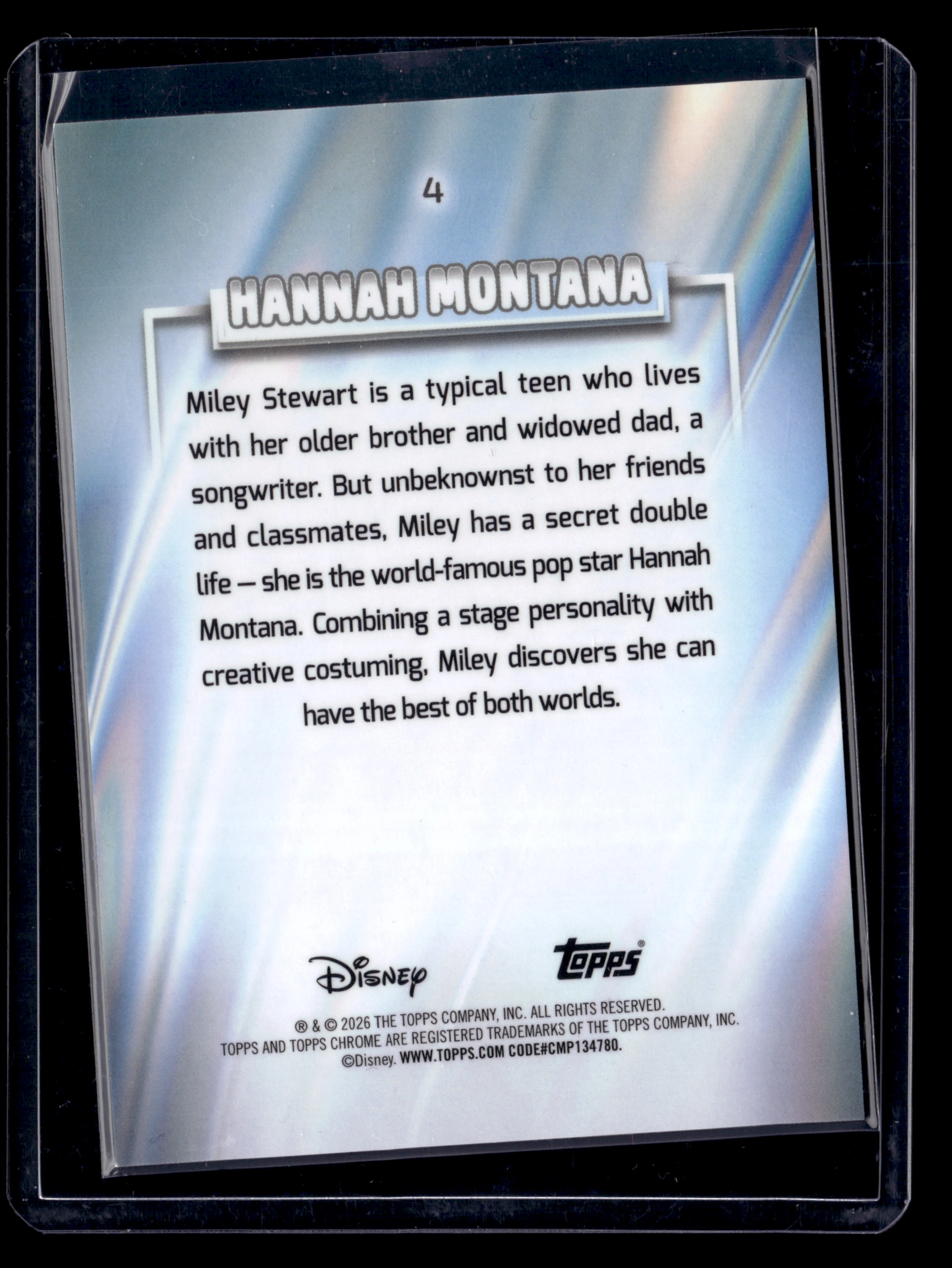 2026 Topps Chrome Disney 4 Hannah Montana Gold Refractor Wave /50 - Image 2