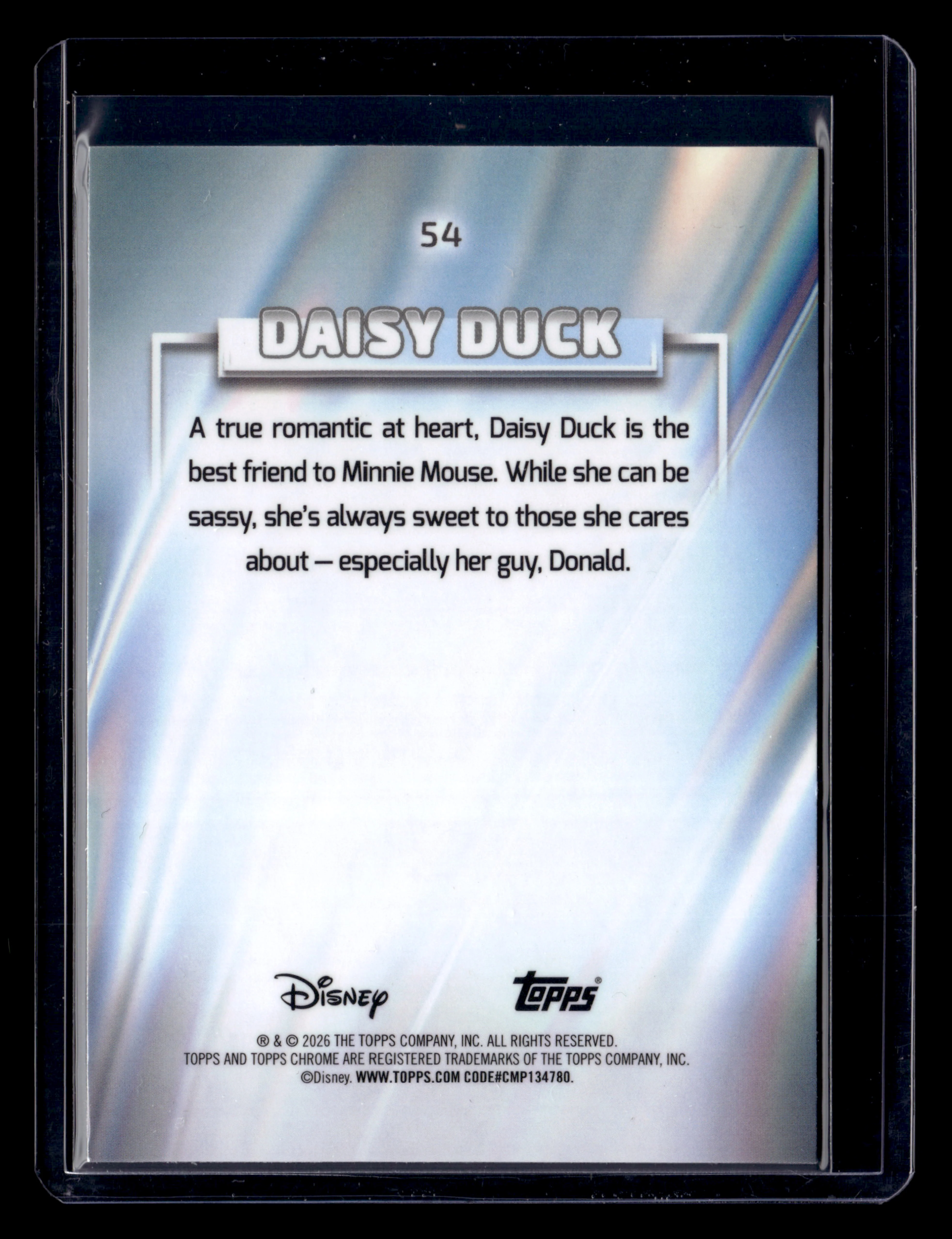 2026 Topps Chrome Disney 54 Daisy Duck Aqua Wave Refractor /199 - Image 2