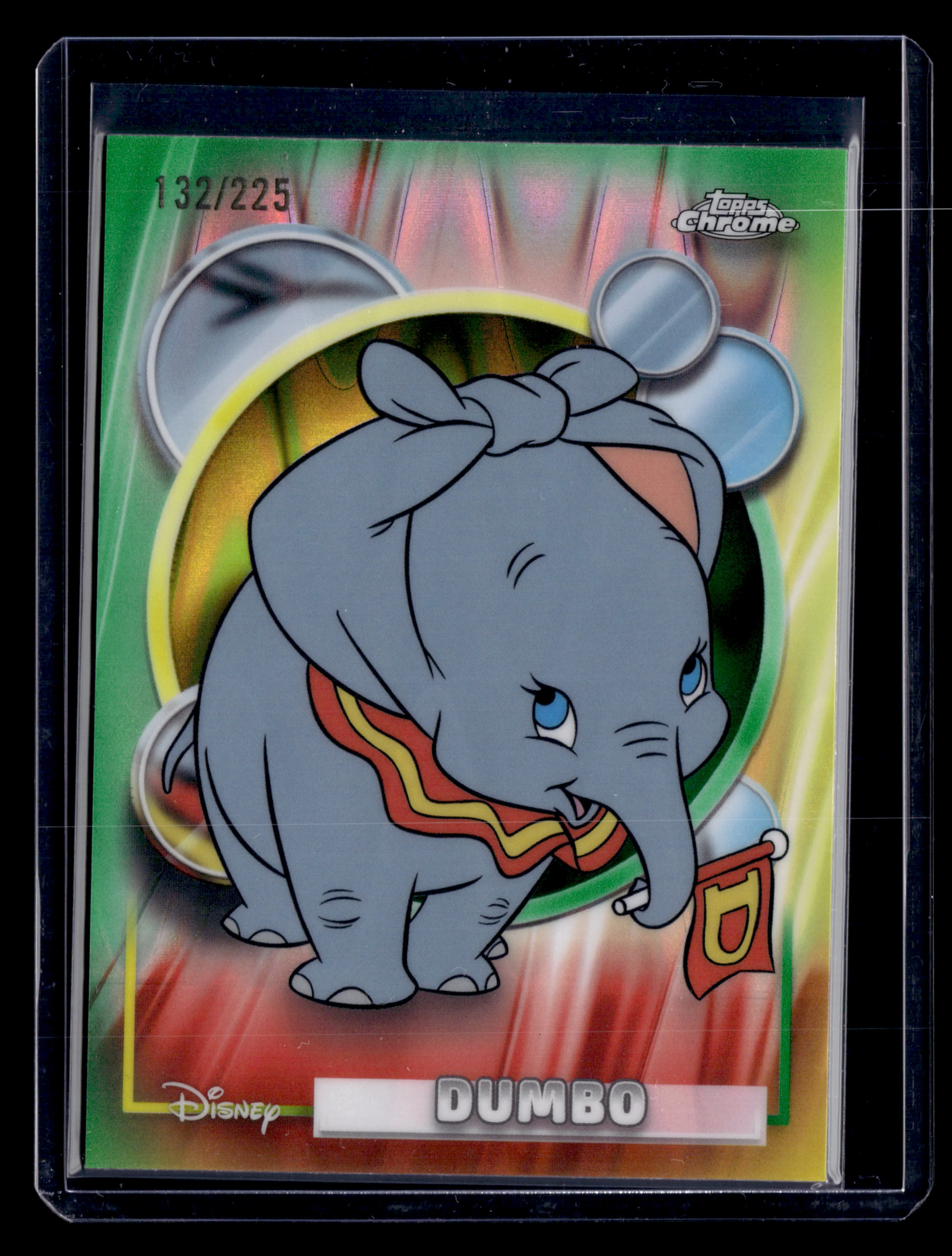 2026 Topps Chrome Disney 85 Dumbo Green Yellow Wave Refractor /225
