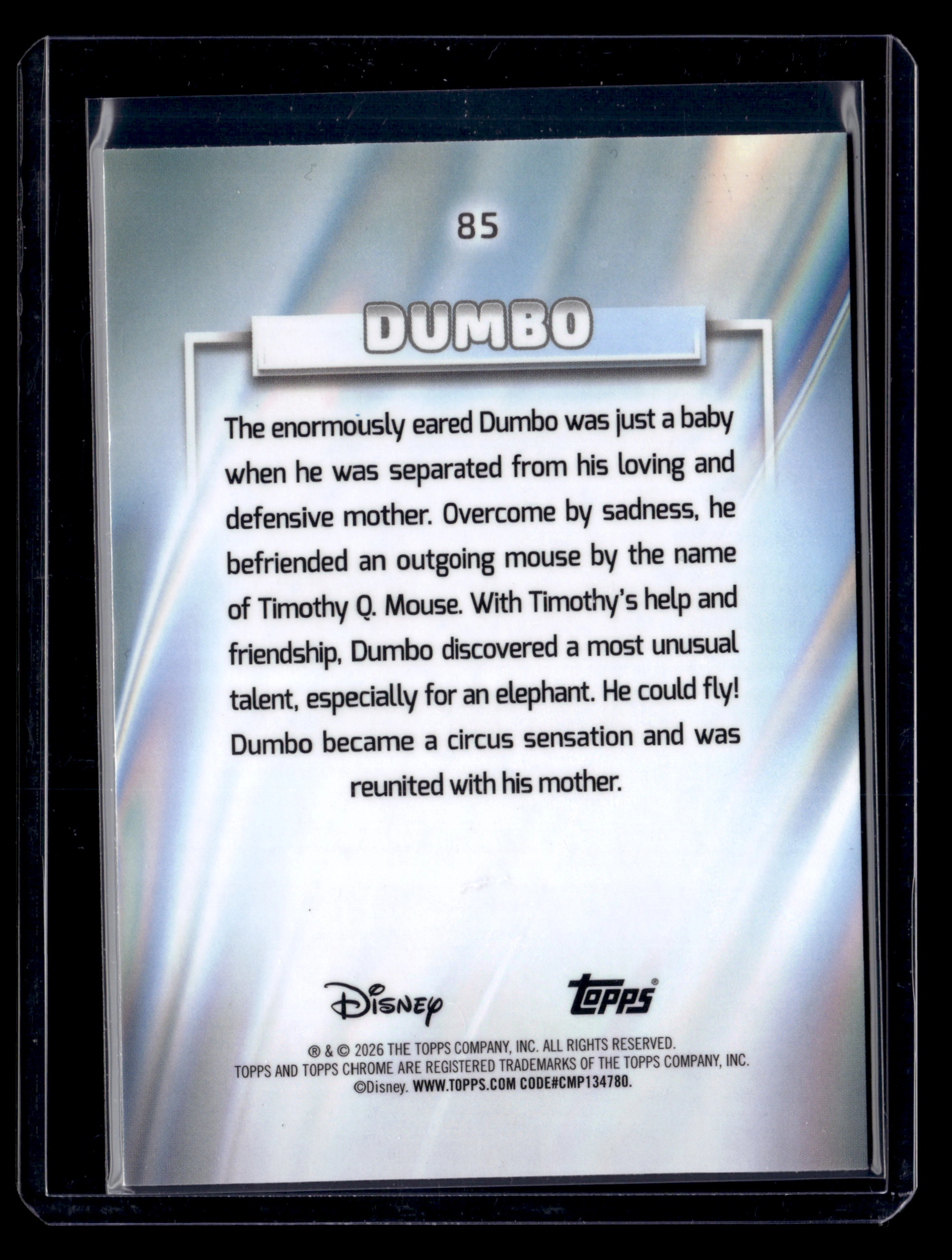 2026 Topps Chrome Disney 85 Dumbo Green Yellow Wave Refractor /225 - Image 2